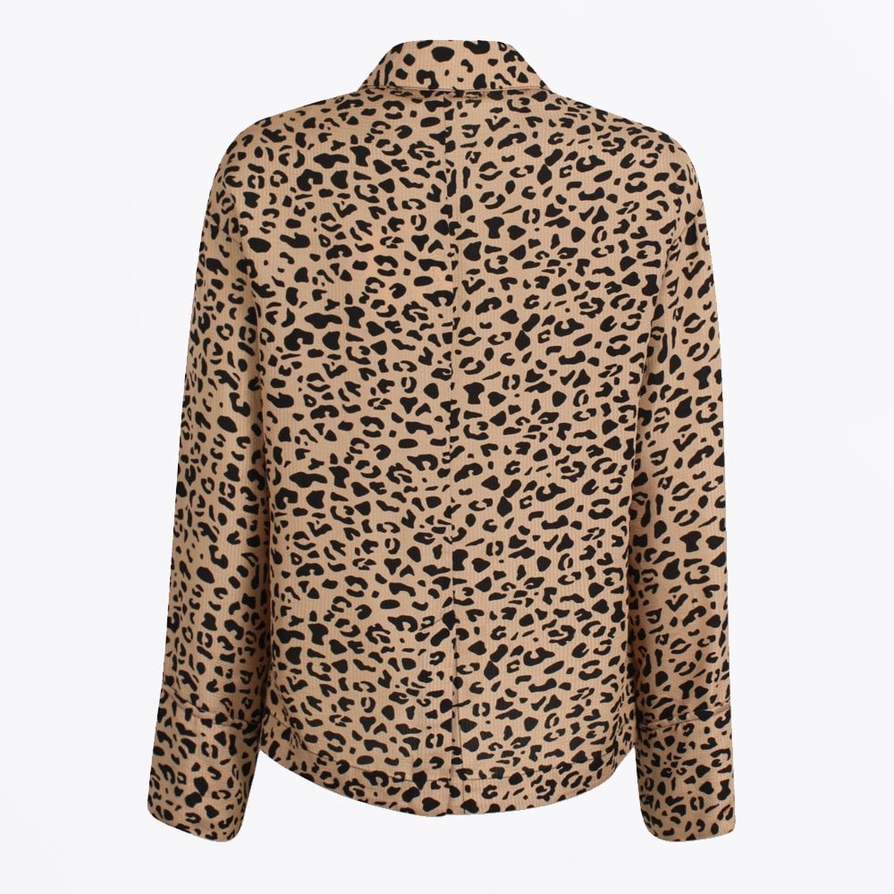 - Moxie Leopard Print Blouse - Beige/Black