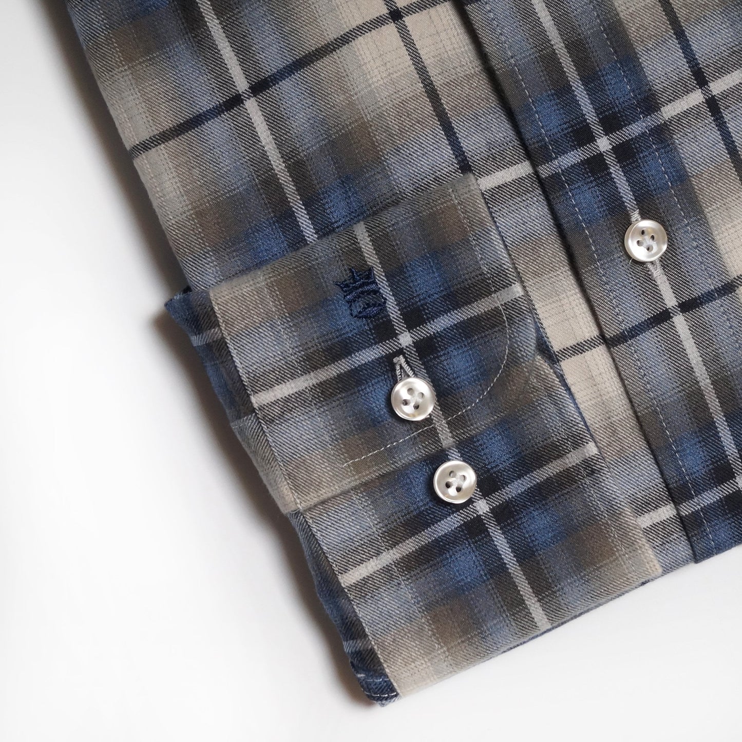 - Cotton Checked Shirt - Blue