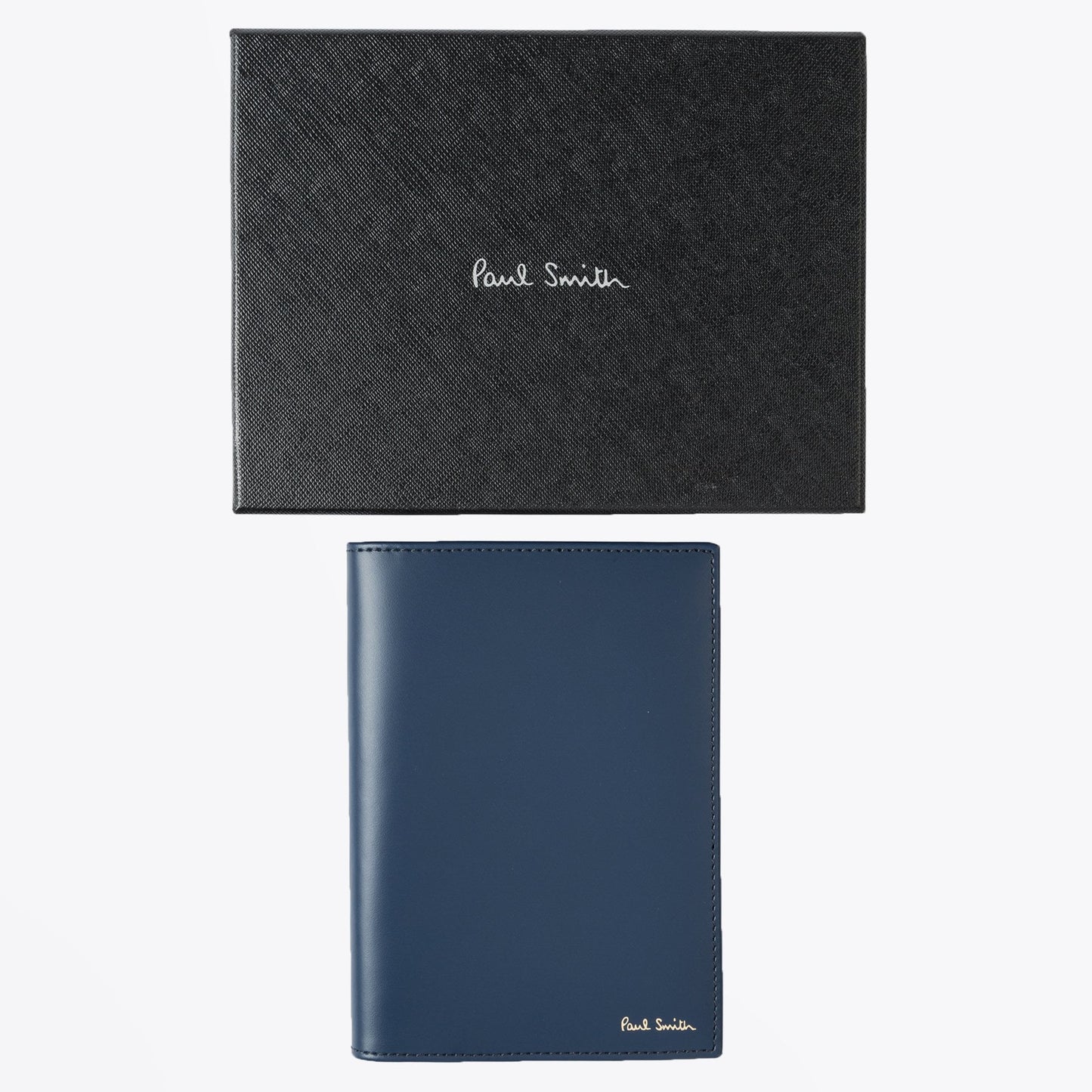 Leather Stripe Interior Passport Cover - Blue