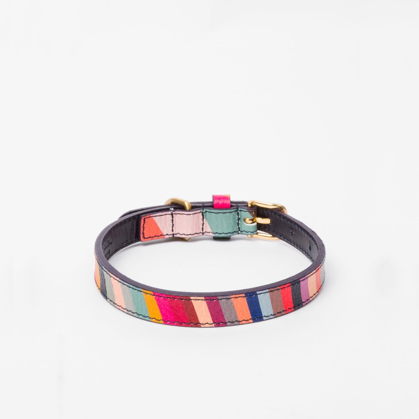 - 'Swirl' Print Leather Dog Collar - Multi