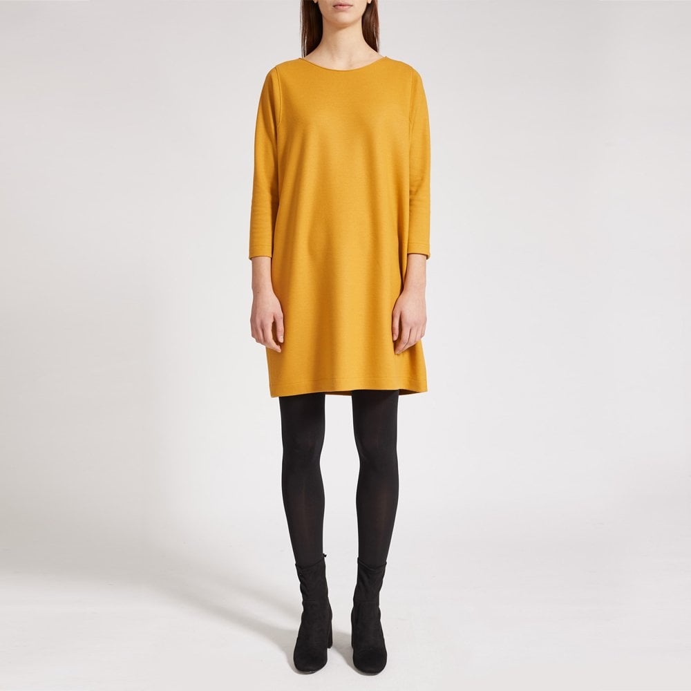 - Wool Flared Dress - Yellow