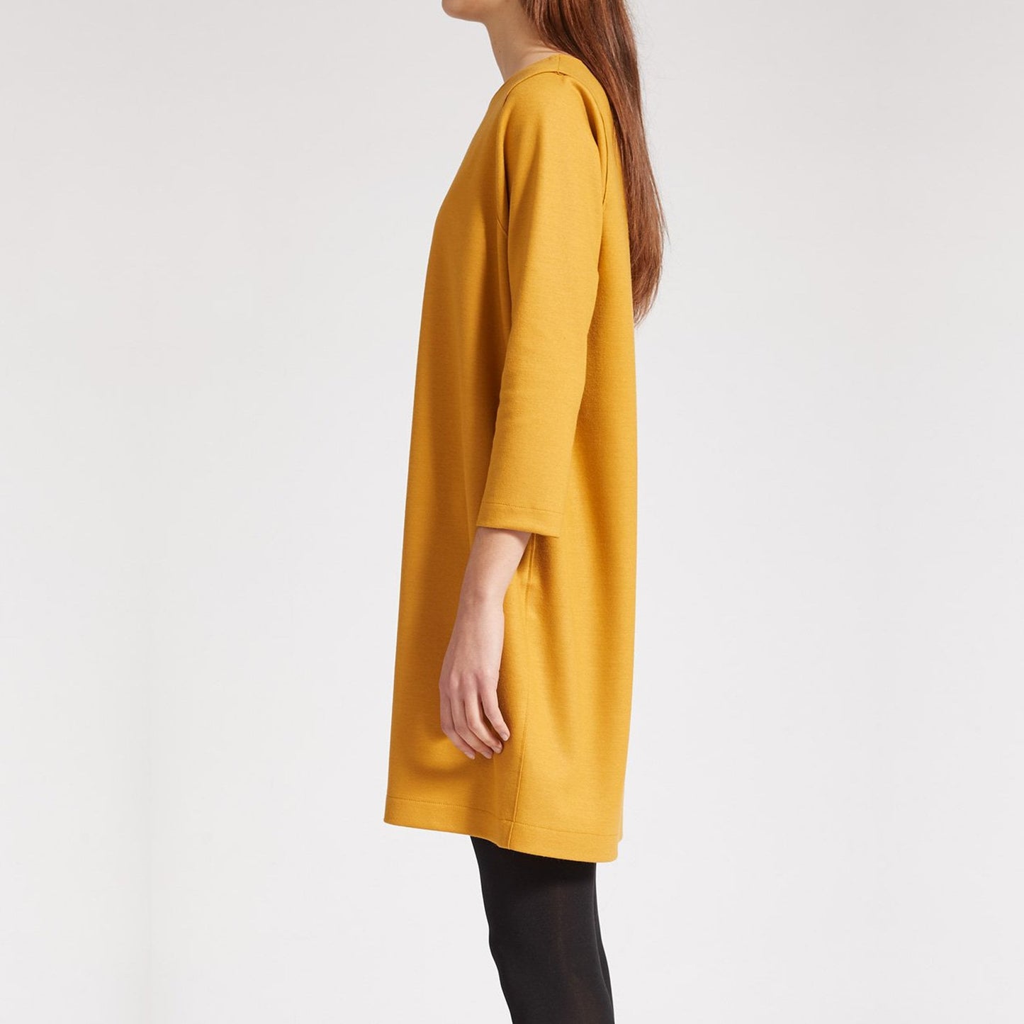 - Wool Flared Dress - Yellow