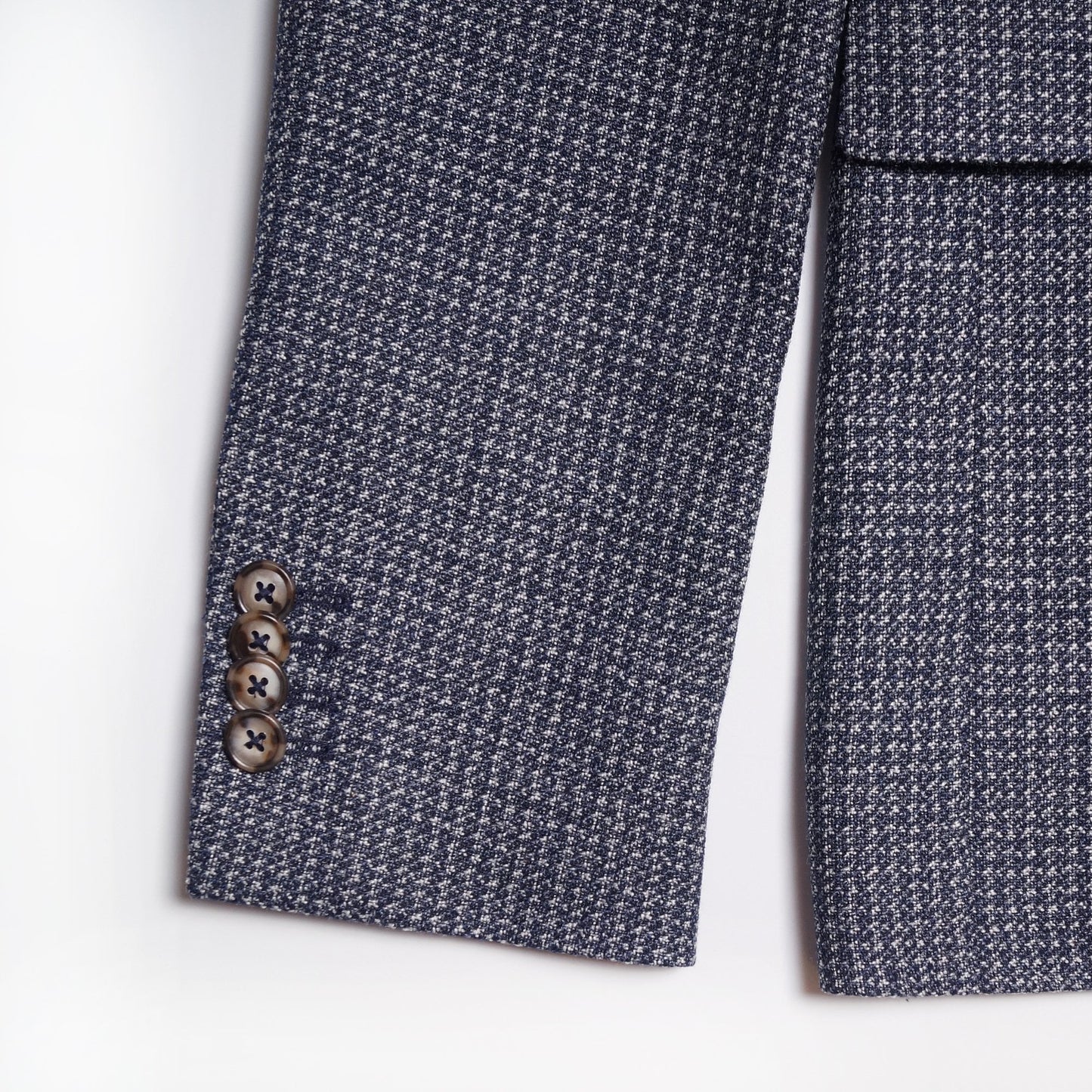 - Textured Wool-Blend Blazer - Blue