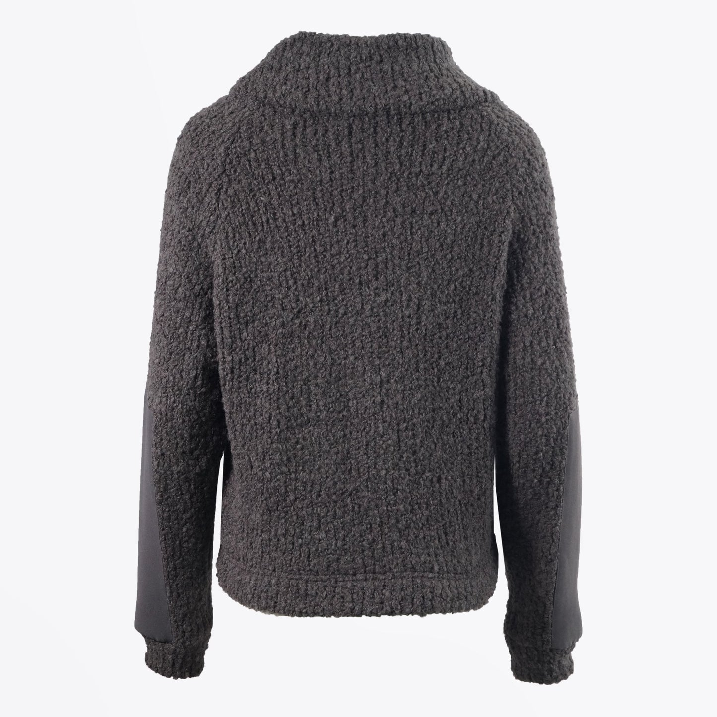 High Neck Curly Knit Sweater - Grey