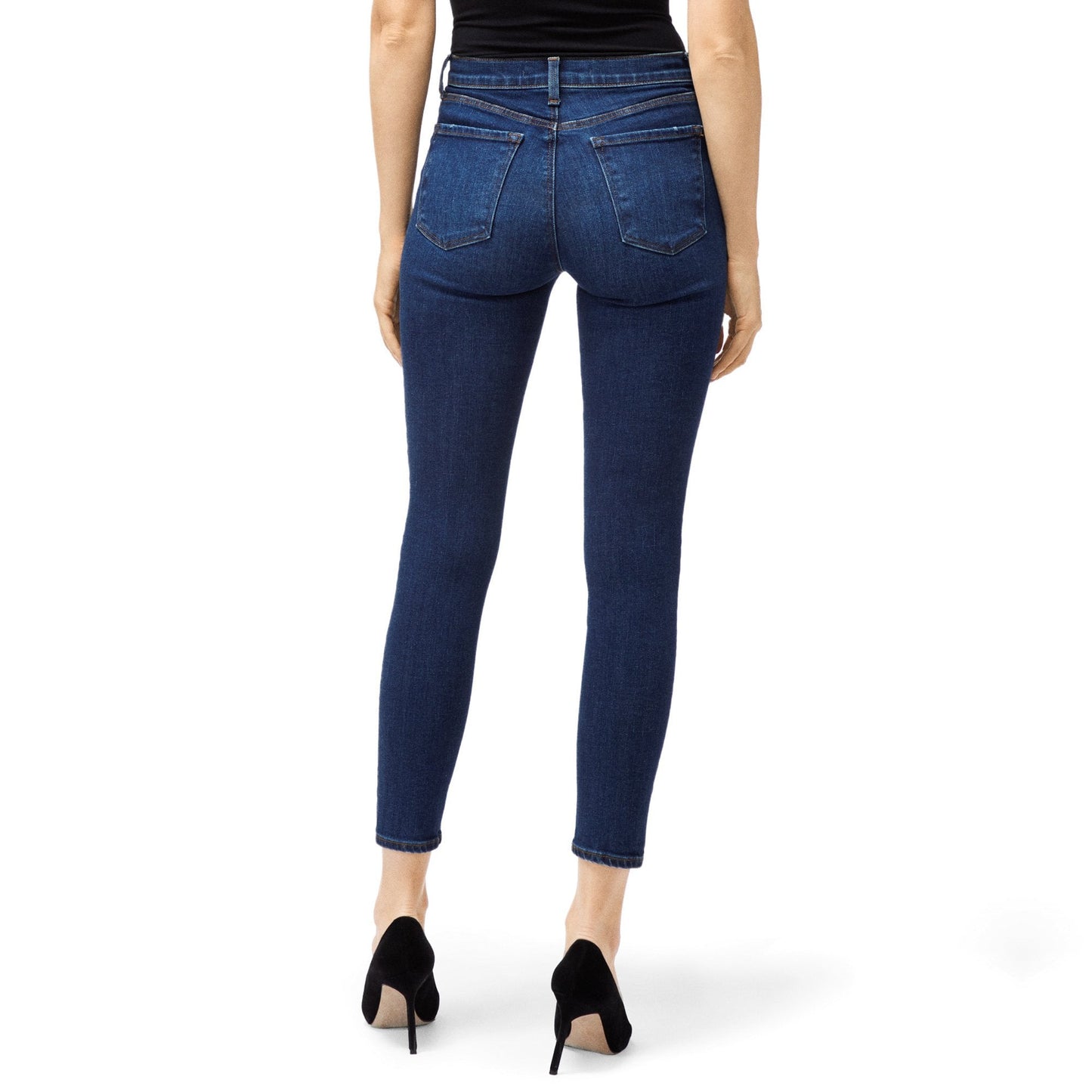 - Alana - High Rise Crop Skinny Jeans - Blue