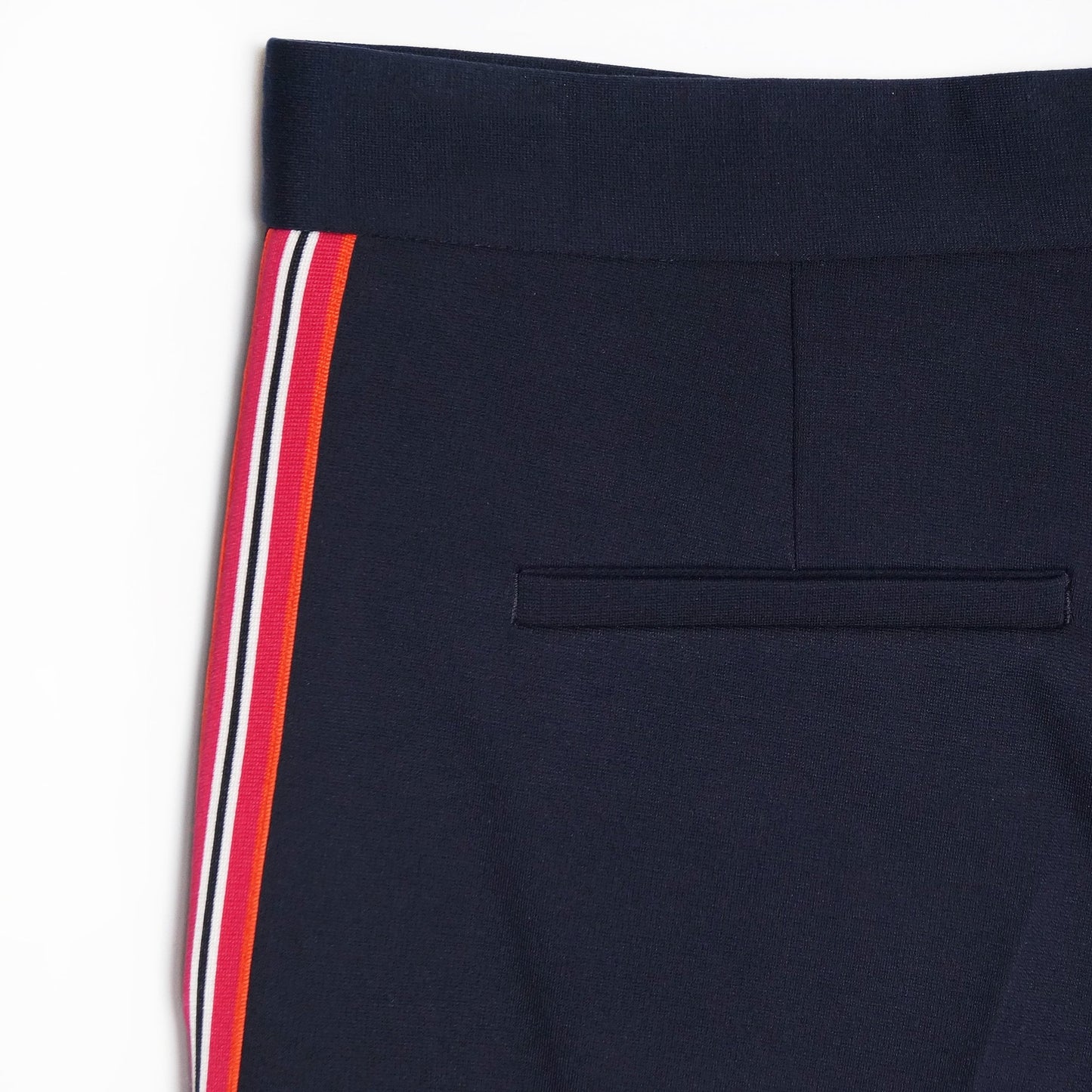 - Slim Fit Stripe Trousers - Dark Navy