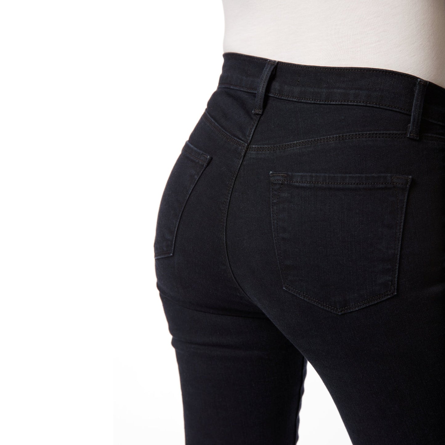 - Alana - High Rise Crop Skinny Jeans - Dark Blue