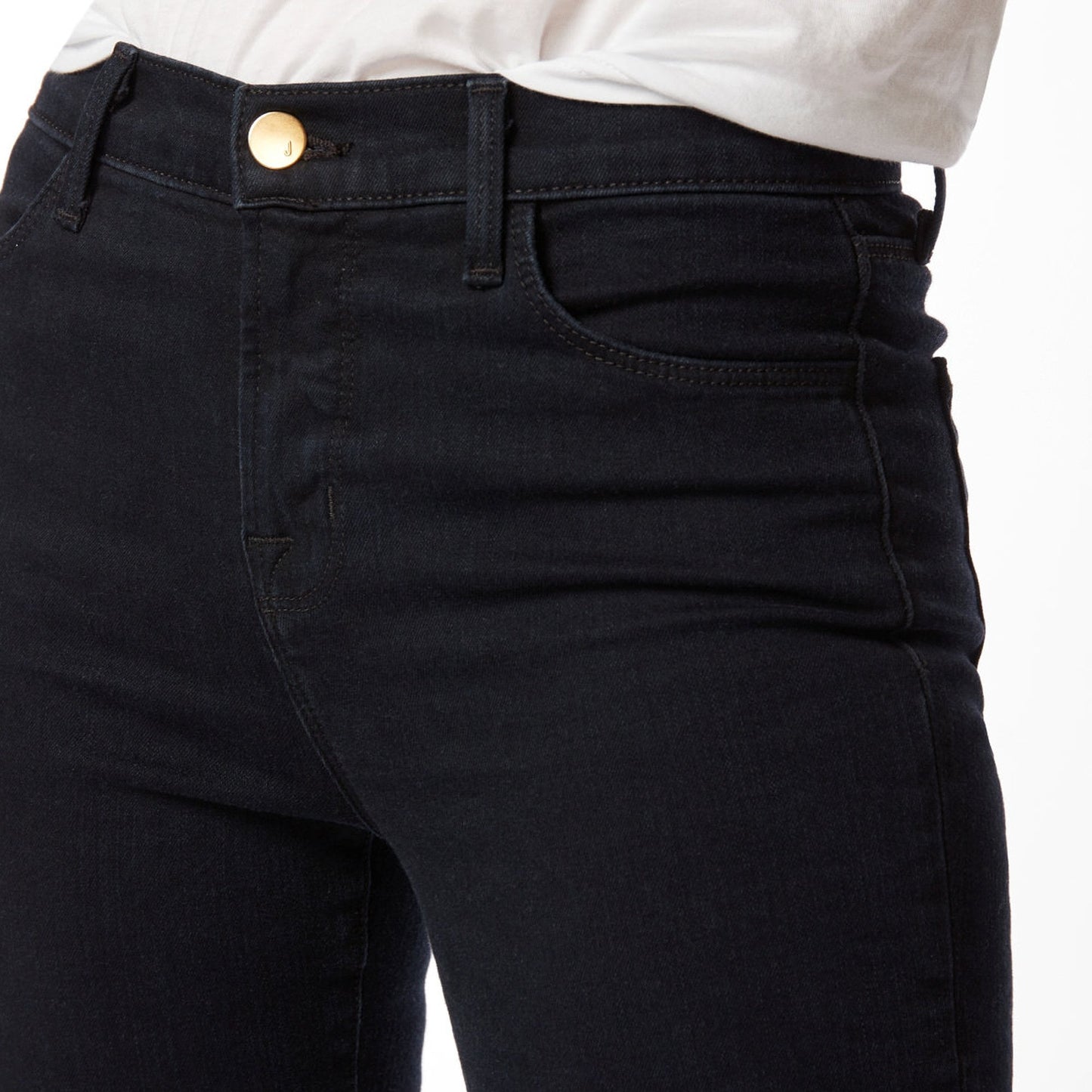 - Alana - High Rise Crop Skinny Jeans - Dark Blue