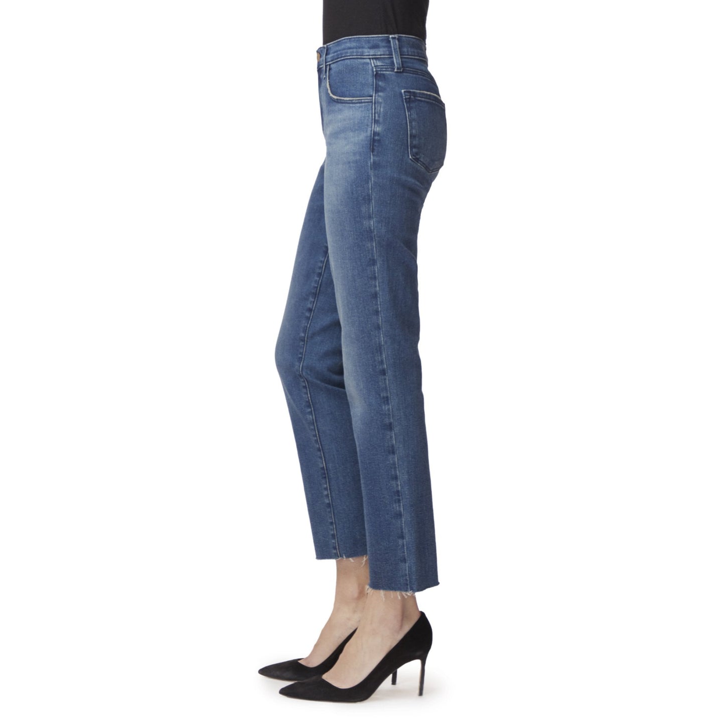 - Adele - Mid Rise Straight Jeans - Blue