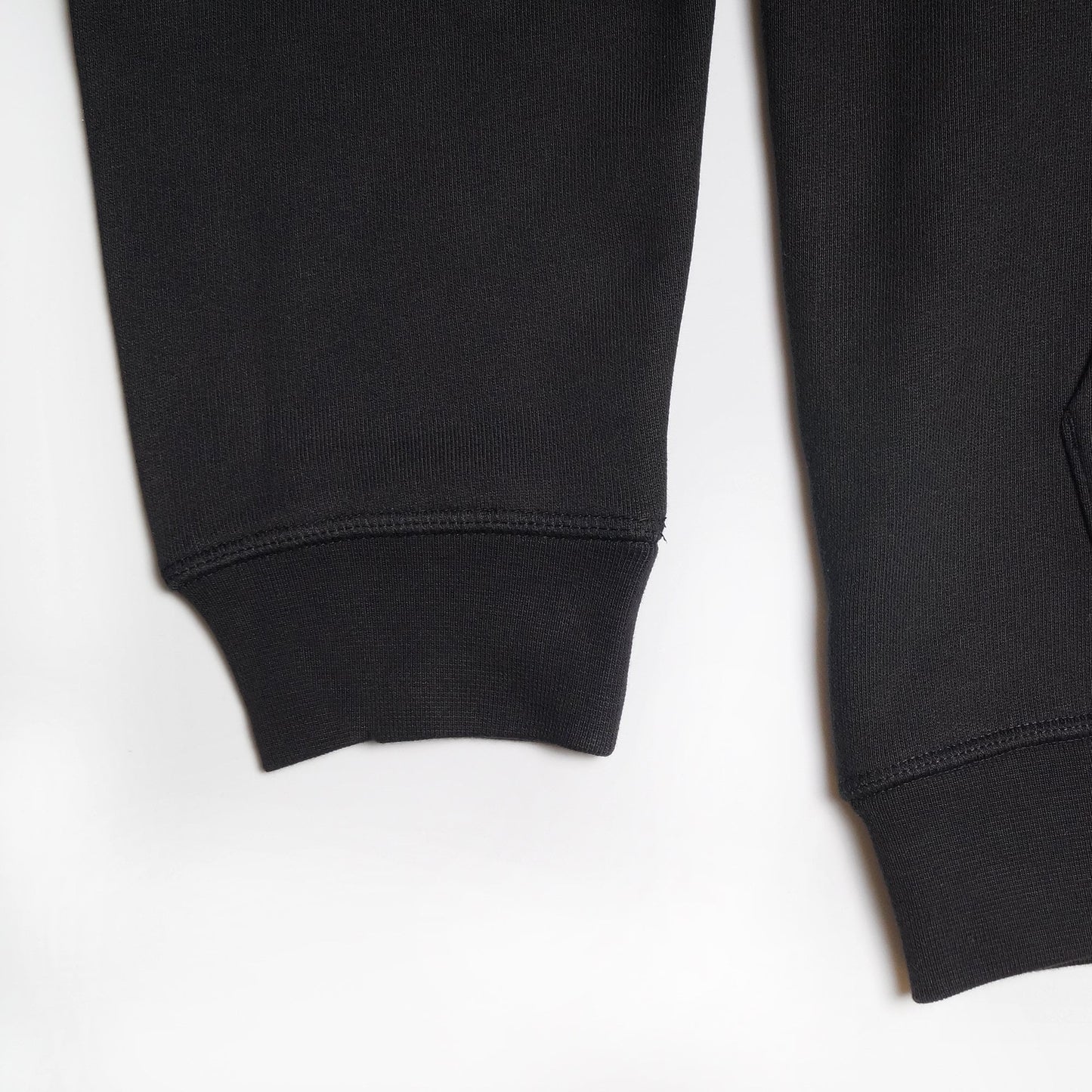 Hooded Rose Patch Sweatshirt - Black