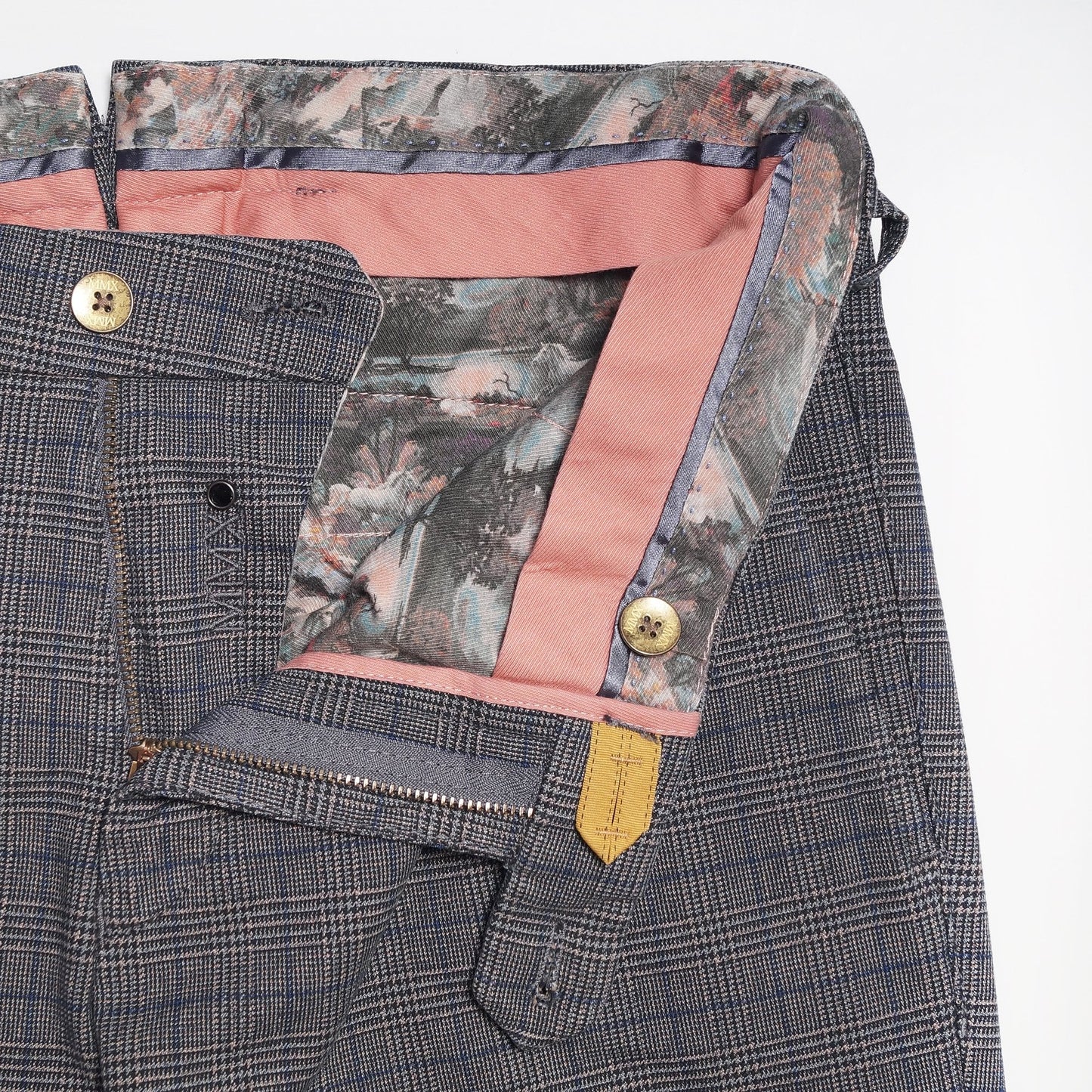 Leo - Checked Trousers - Grey/Blue