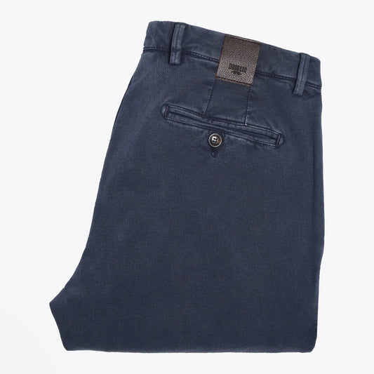 - Washed-Effect Trousers - Blue