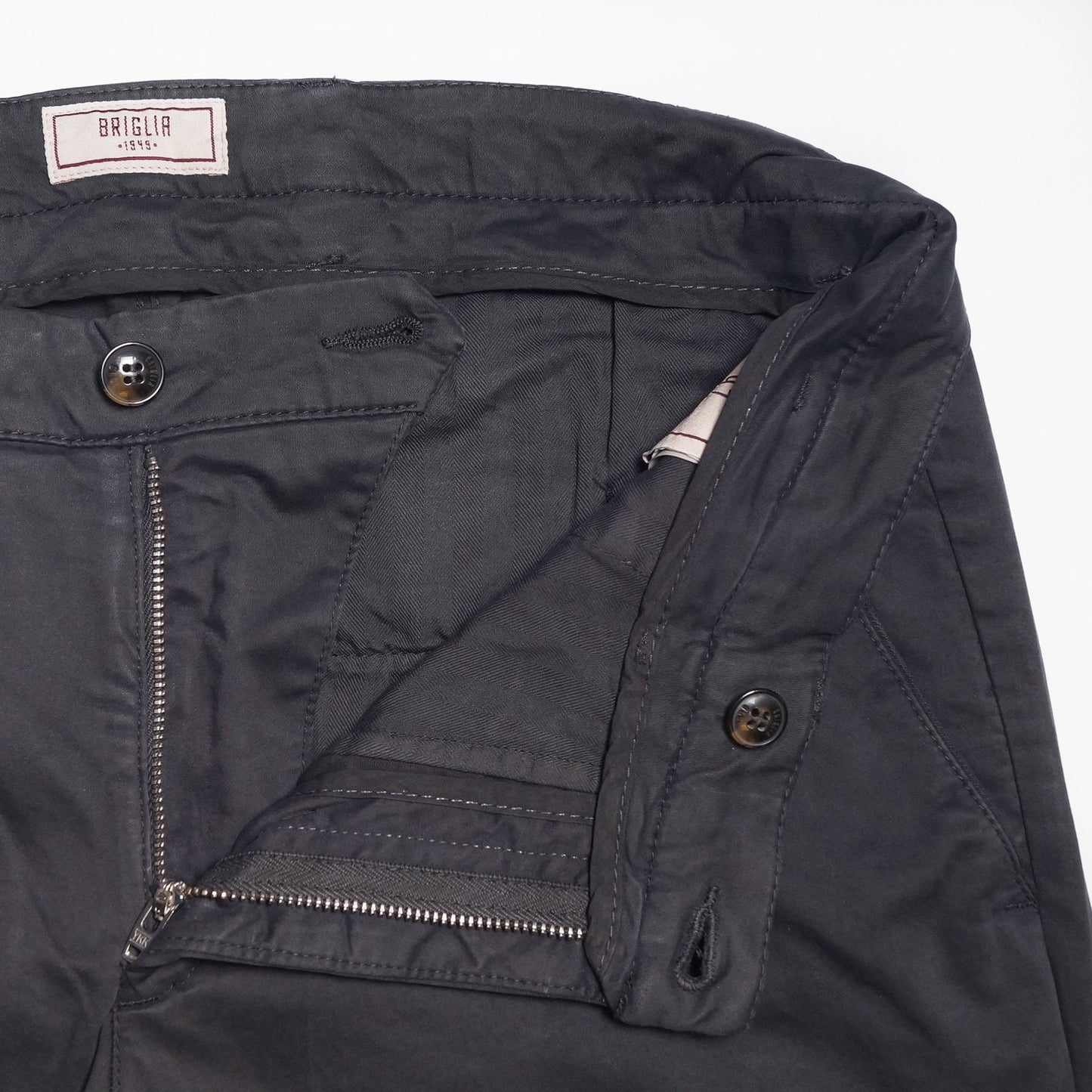 - Peached Cotton Chinos - Charcoal Grey