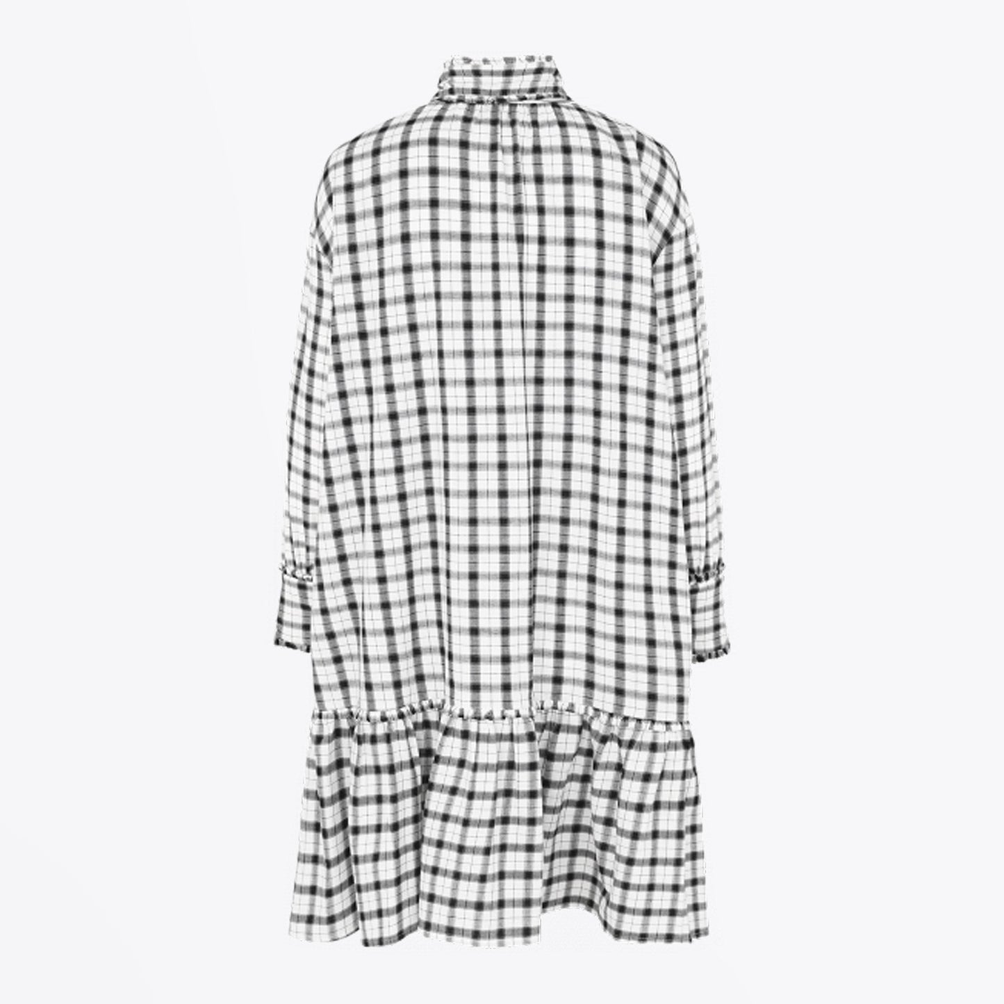 - Checked Dress - White