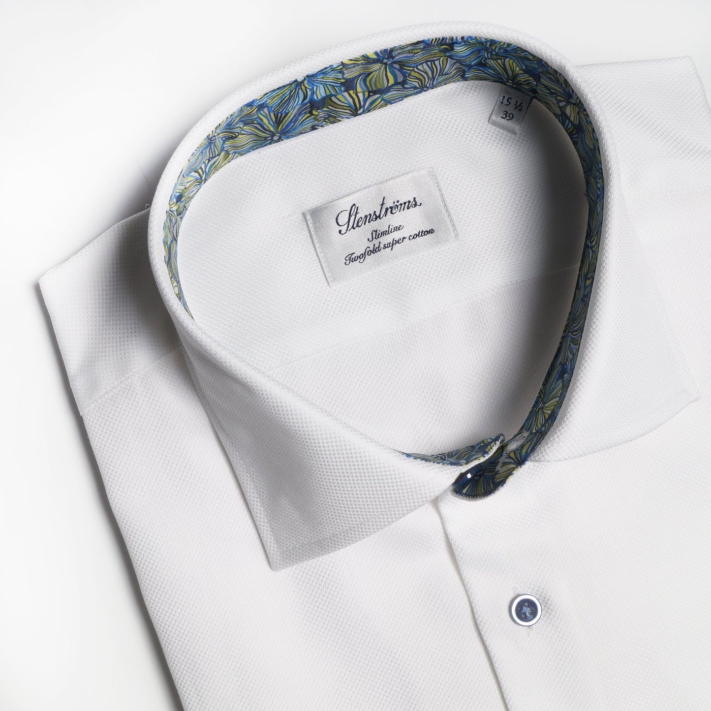 - Abstract Floral Trim Insert Shirt - White