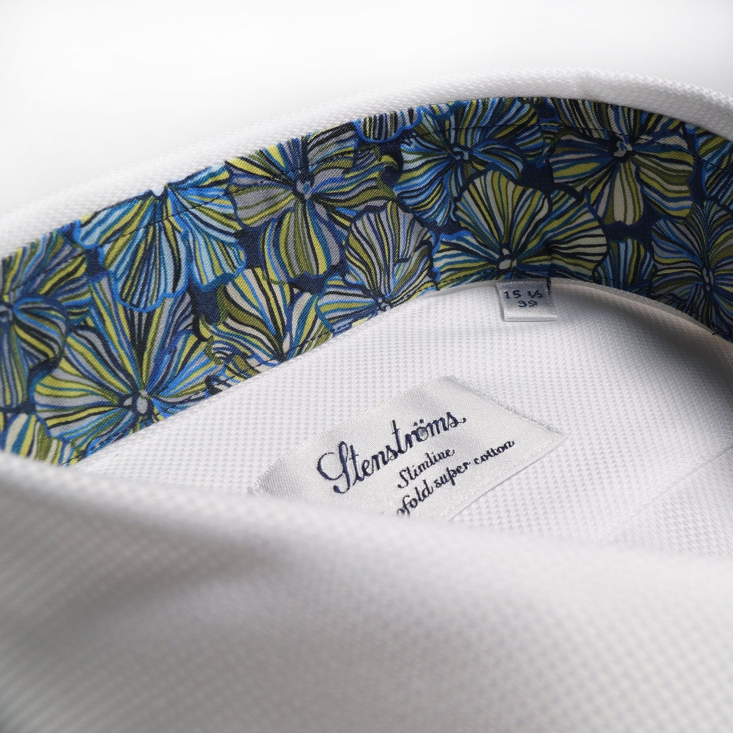 - Abstract Floral Trim Insert Shirt - White