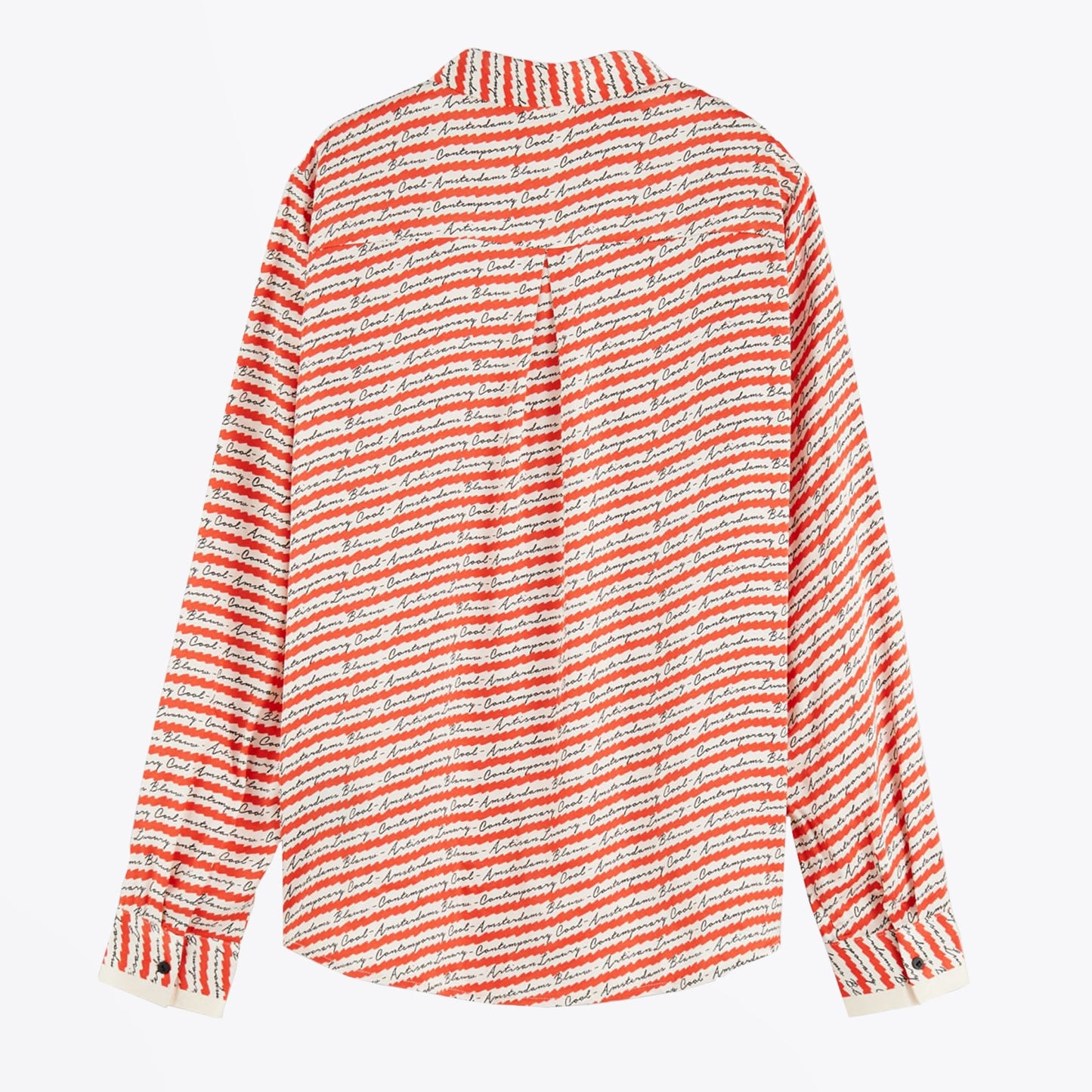 - Printed Satin Shirt - Red