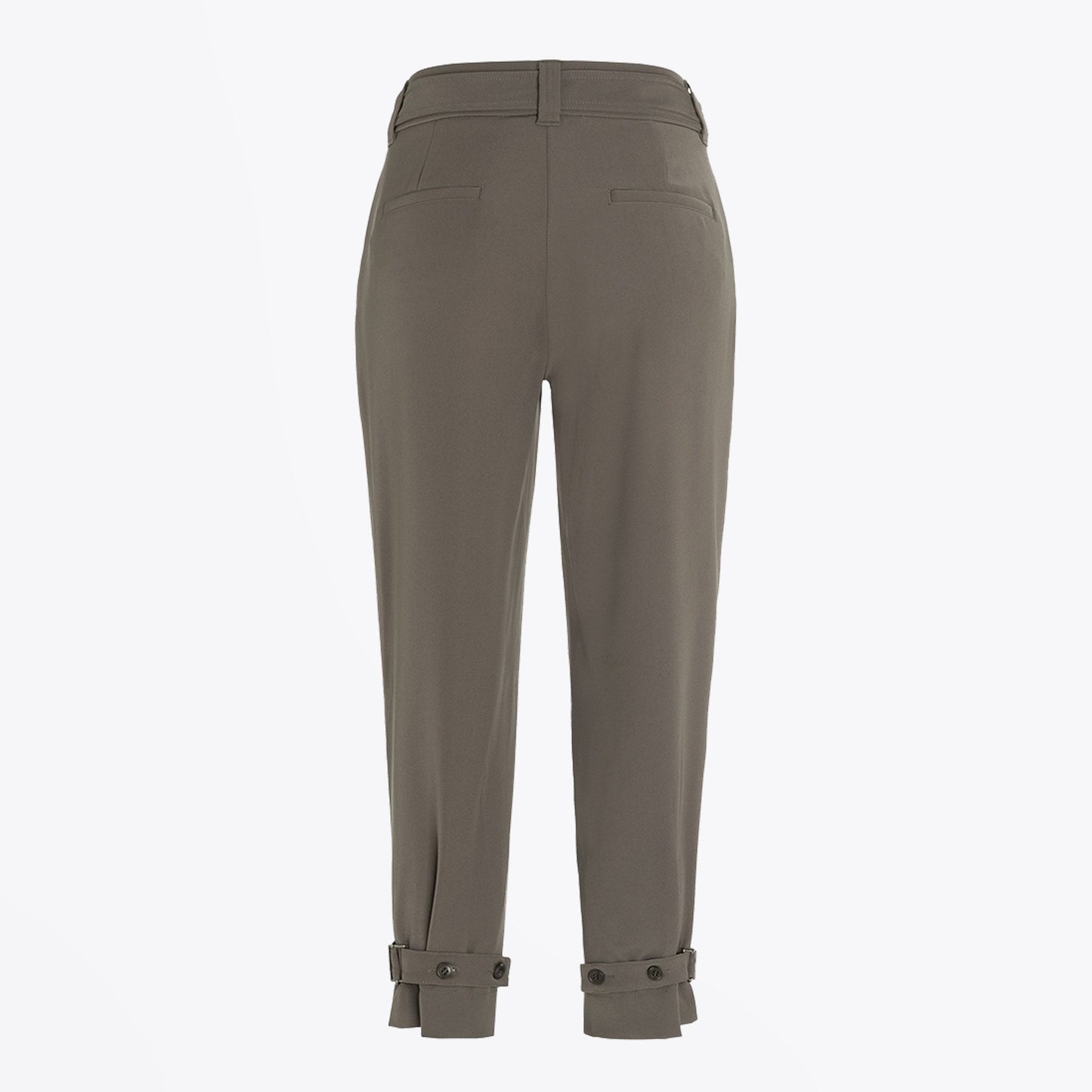 - Koko - Trouser with Buckle Detail - Khaki Green