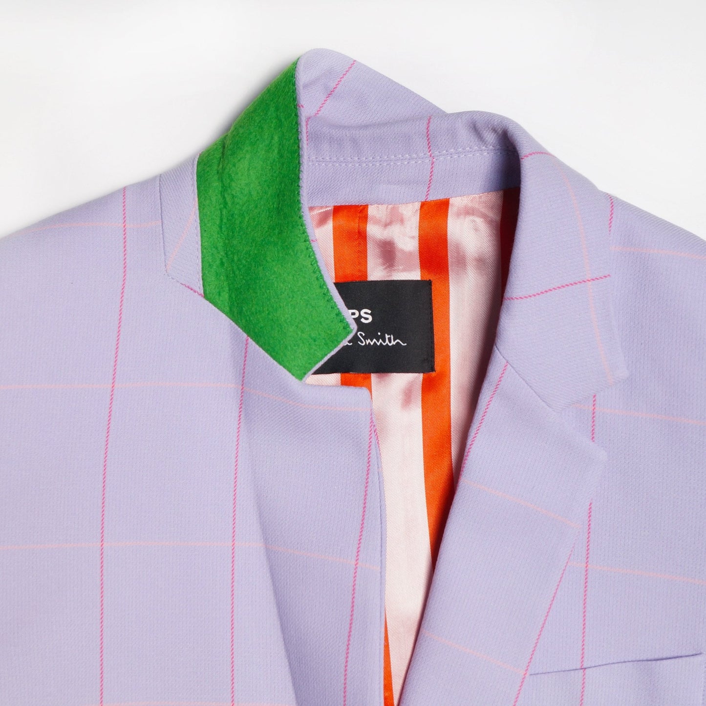 - Windowpane Check Cotton Blazer - Lilac