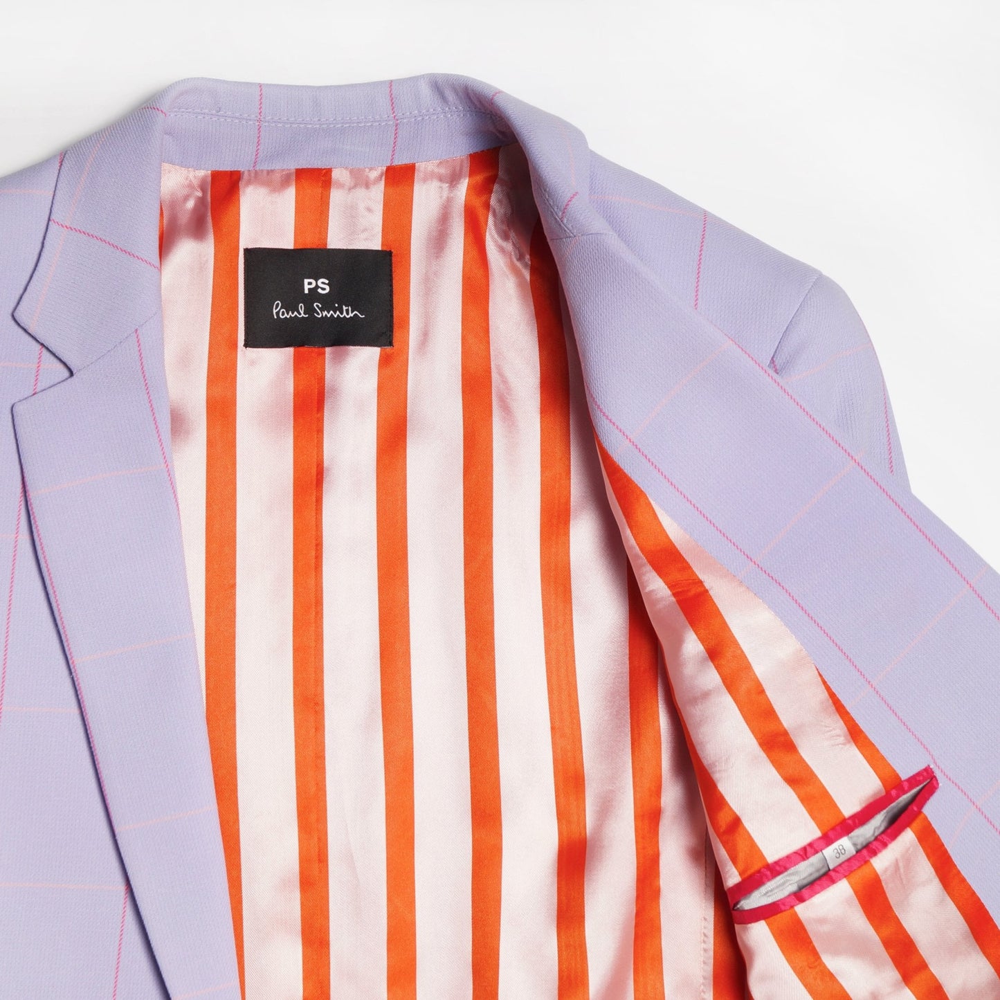 - Windowpane Check Cotton Blazer - Lilac