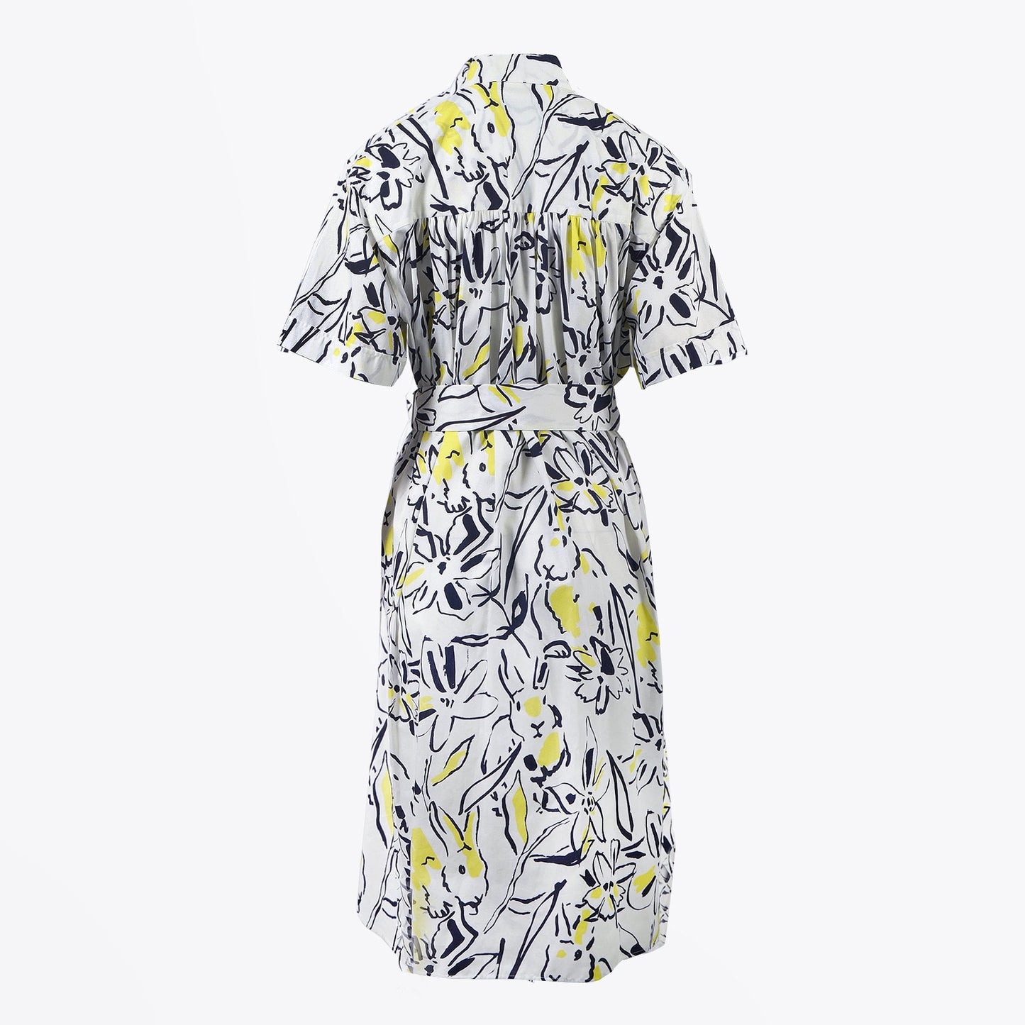 Floral and Rabbit Print Dress - White