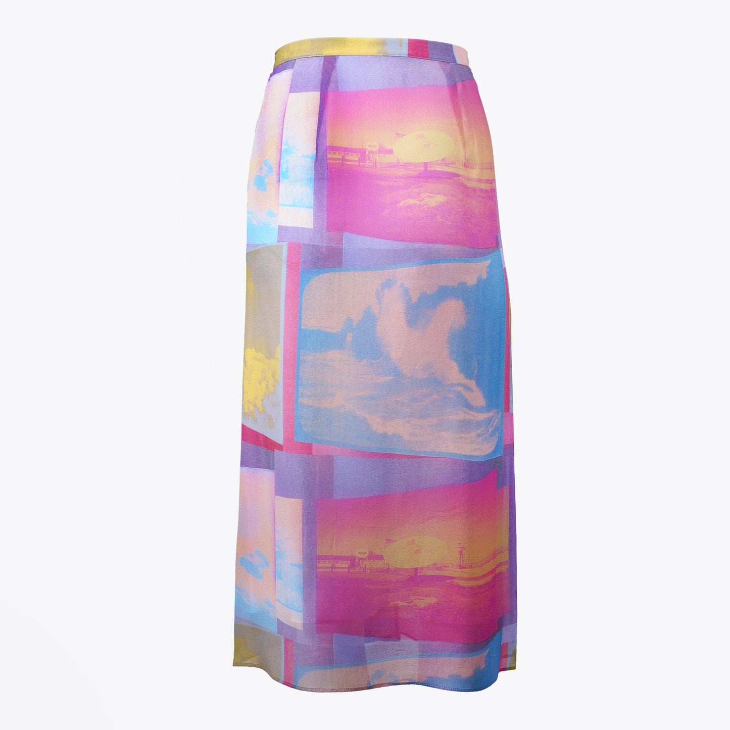 - Chiffon Printed Pleated Skirt - Pink/Multi