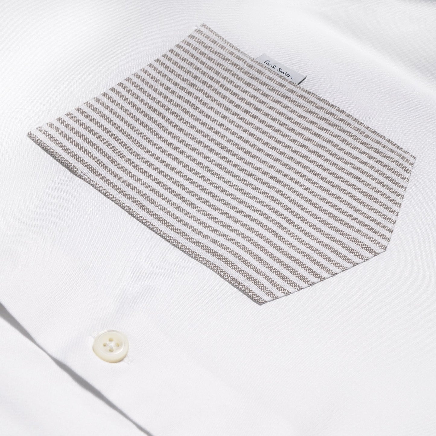 - Cotton Contrast Pocket Shirt - White