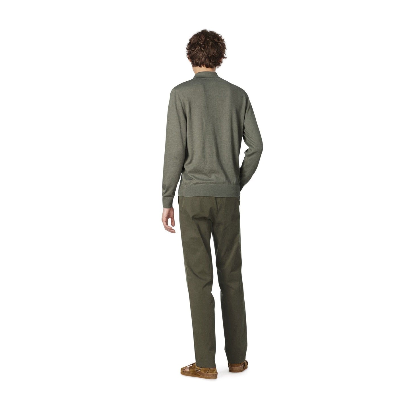 Aymar - Knitted Polo Shirt - Khaki Green