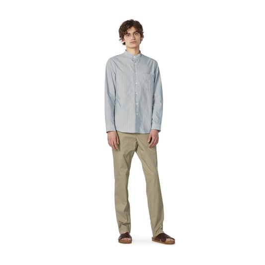 - Alejandro - Stripe Grandad Shirt - Blue/Grey