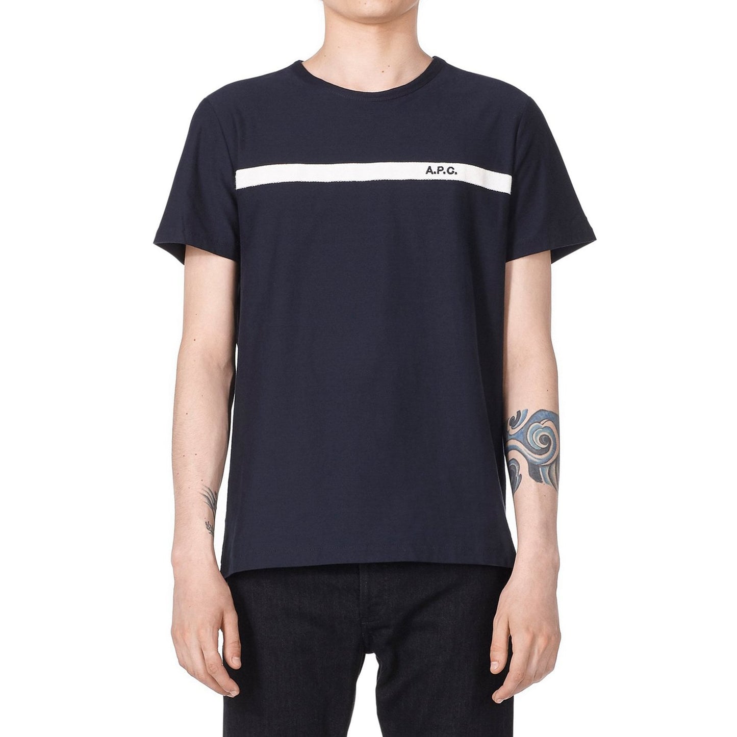 - Yakuta - Cotton Jacquard T-Shirt - Dark Navy