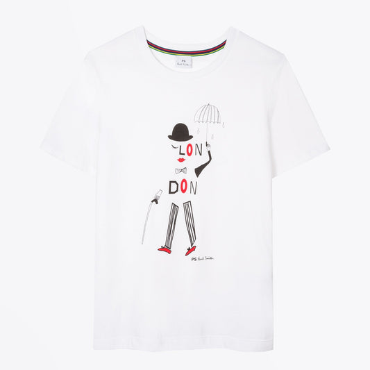 - 'London Showers' Print T-Shirt - White