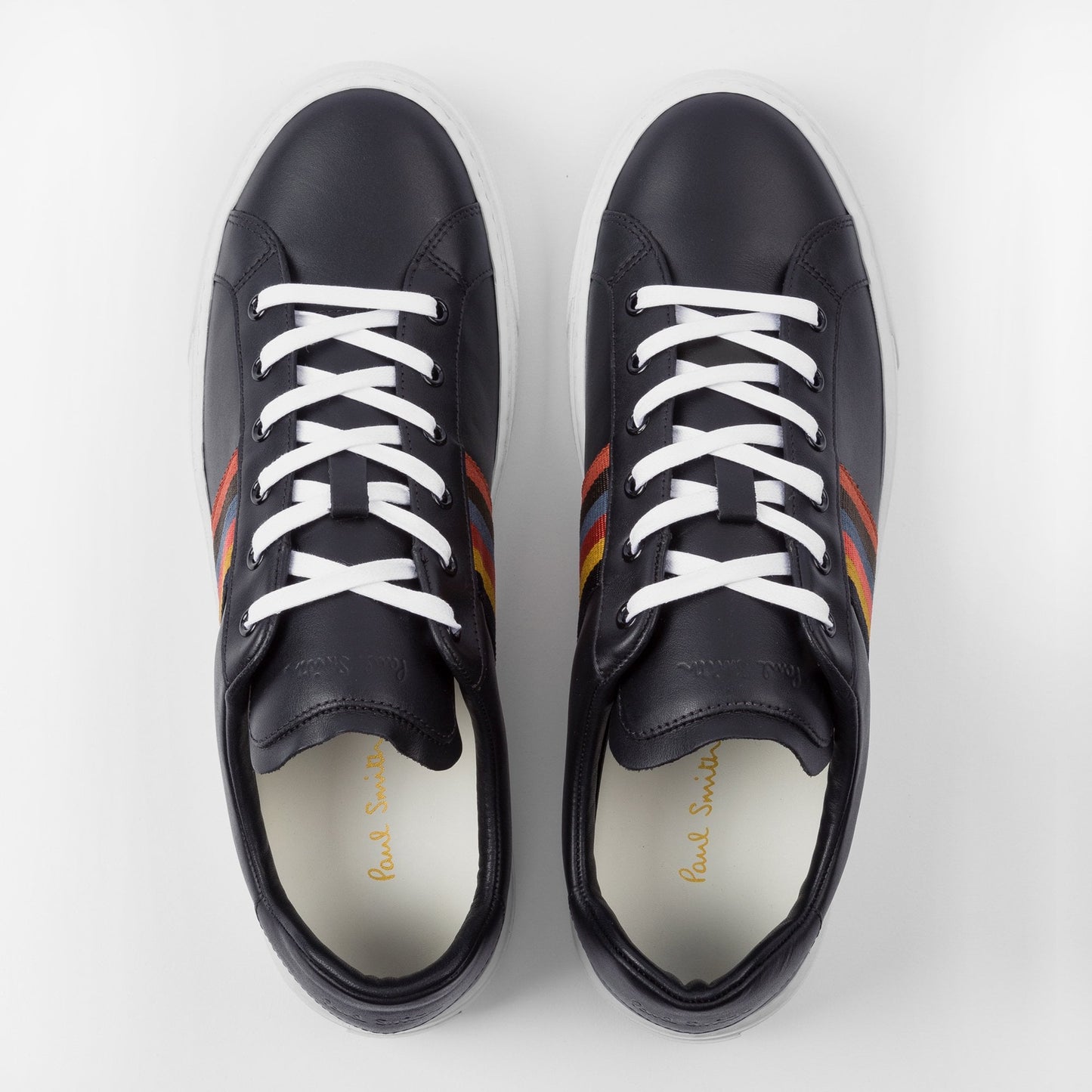 Hansen Leather Stripe Trainers - Dark Navy