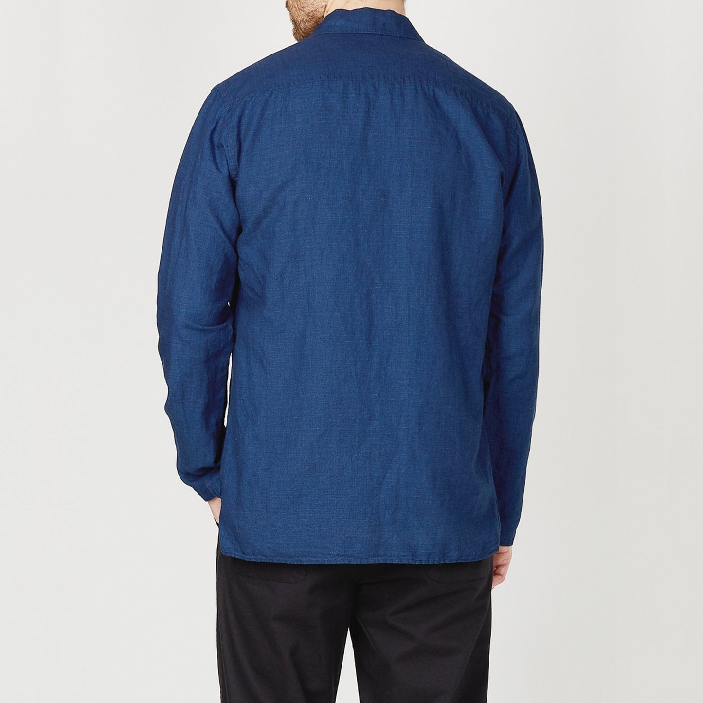 - Warham Linen-Blend Shirt - Navy/Blue