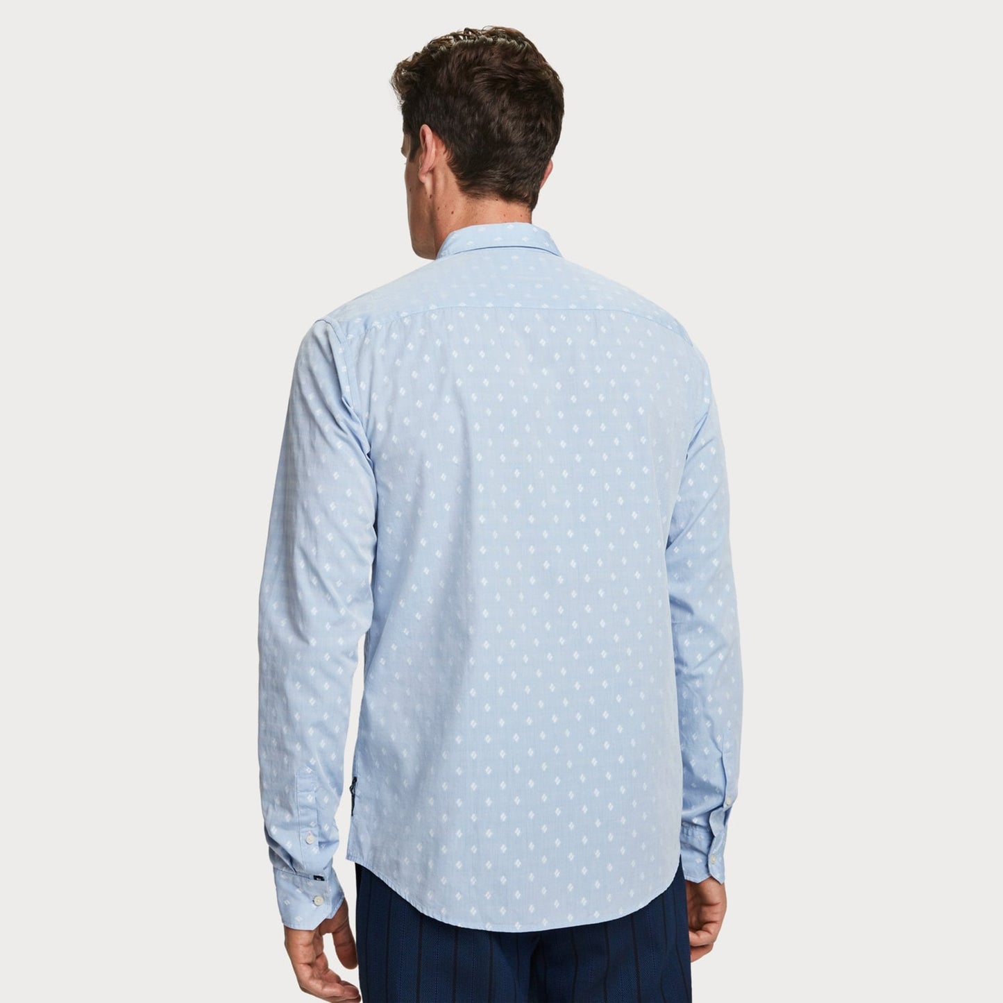 - Cotton Jacquard Shirt - Blue