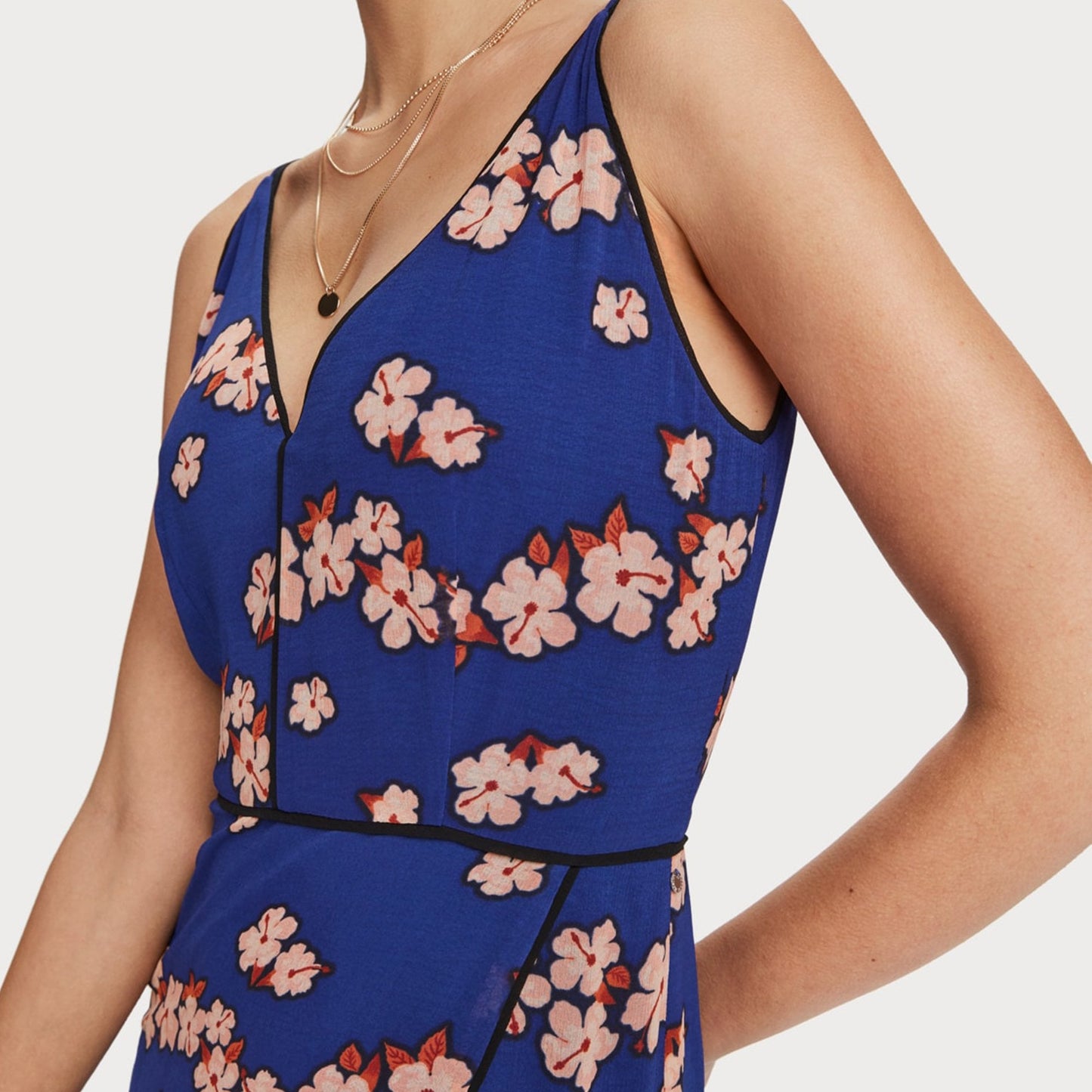 Floral Printed Slip Dress - Blue/Multi