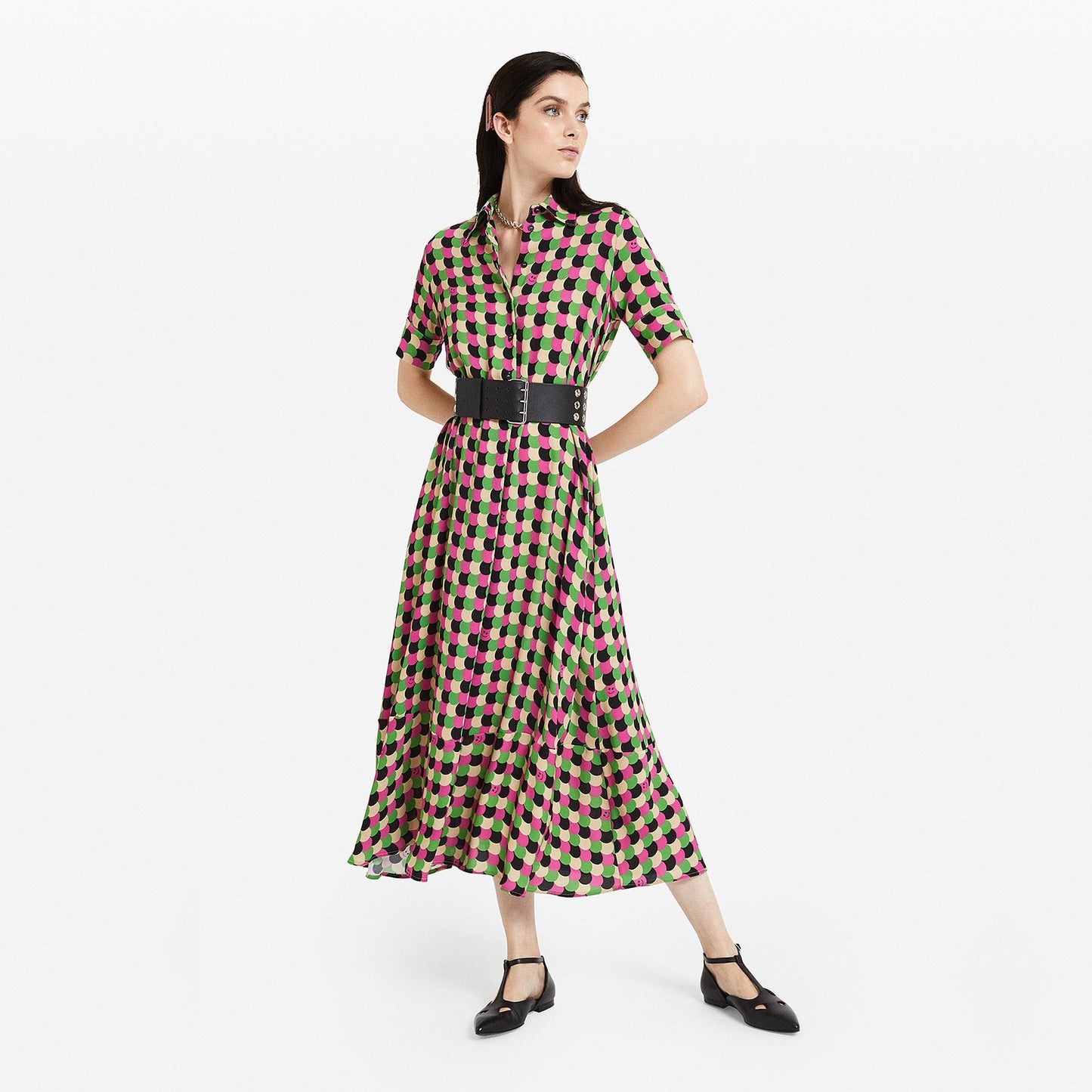 - 'Smile' Printed Maxi Dress - Multi