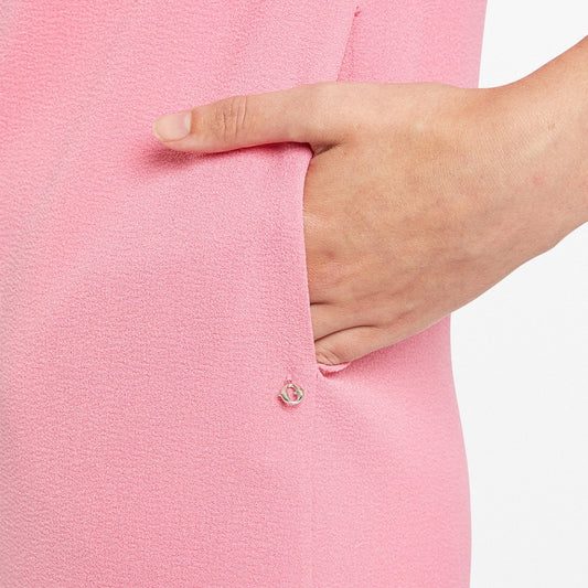 - Mini Dress With 3/4 Length Sleeves - Pink