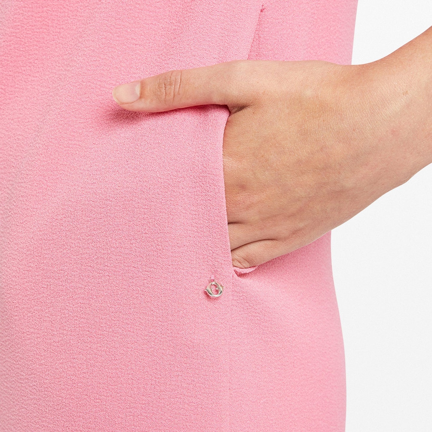 - Mini Dress With 3/4 Length Sleeves - Pink