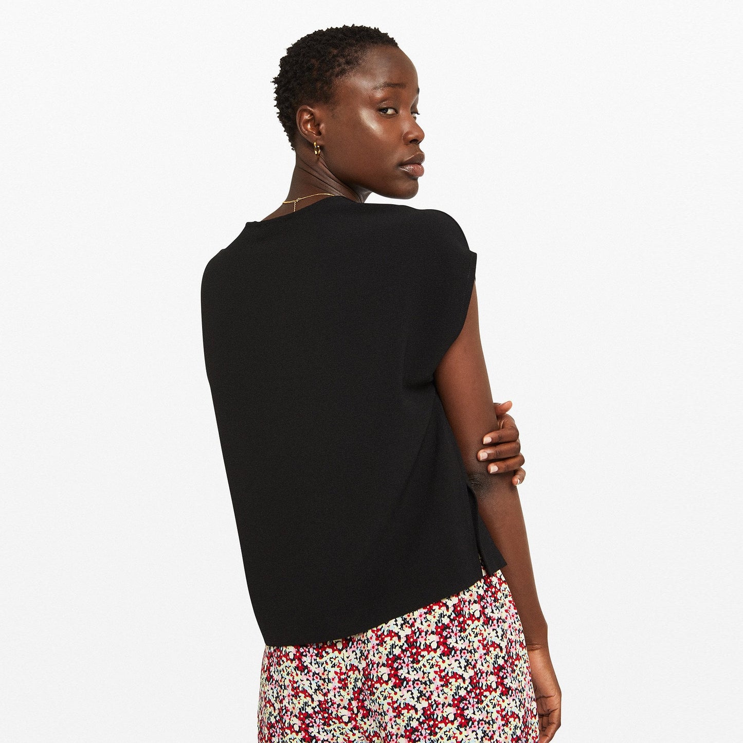V-Neck Top - Black