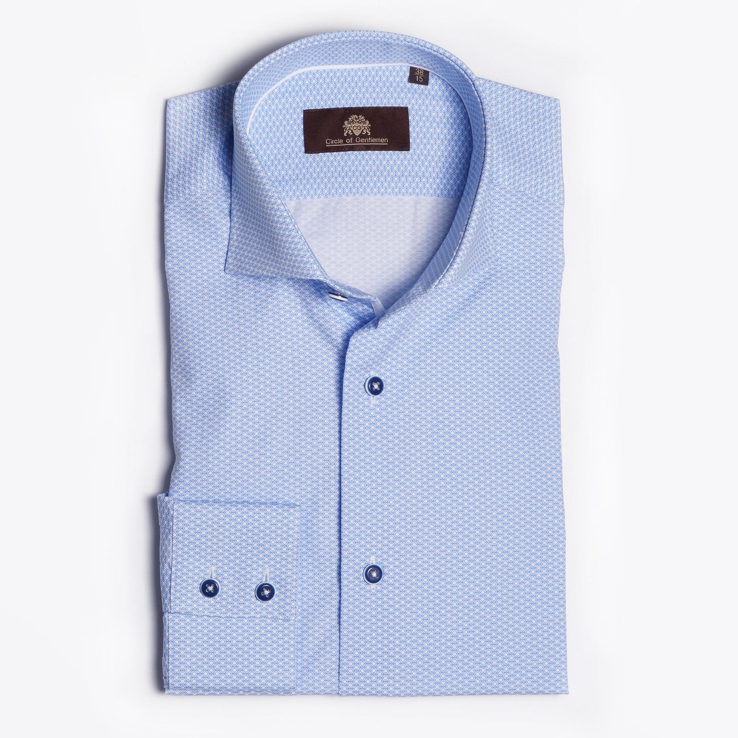 - Delsin - Circle Print Shirt - Light Blue