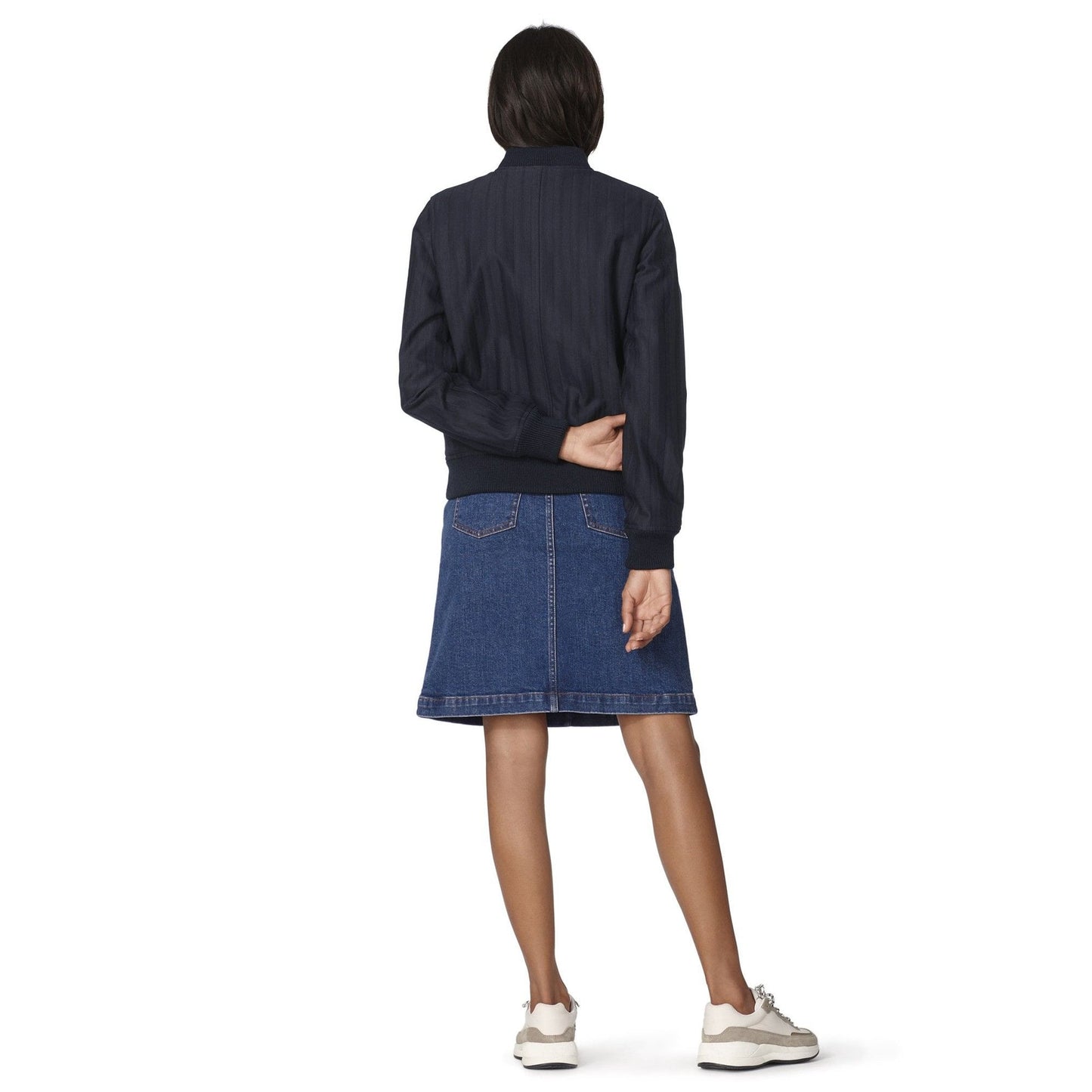Norma Herringbone Jacket - Navy