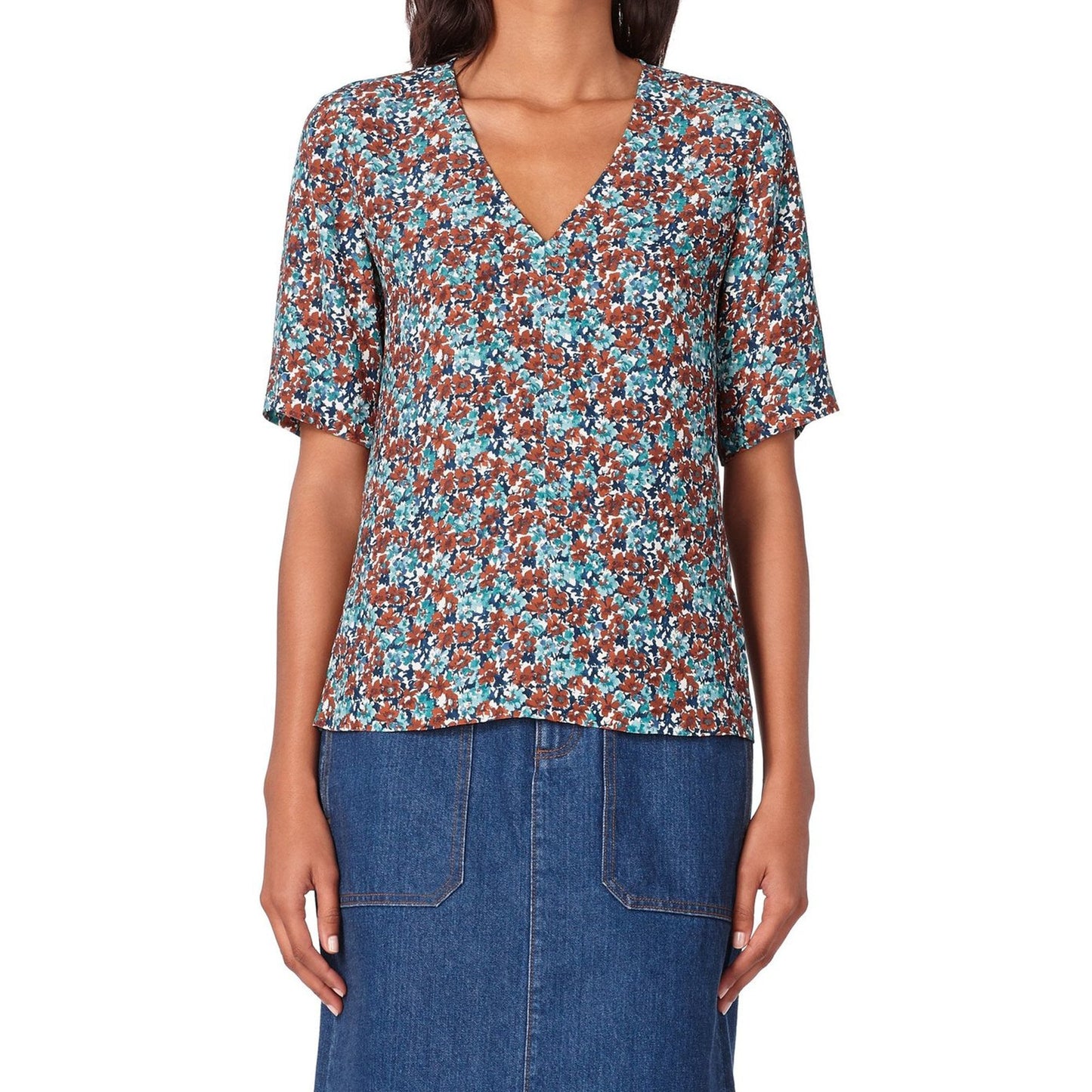 - Lina Floral Blouse - Red