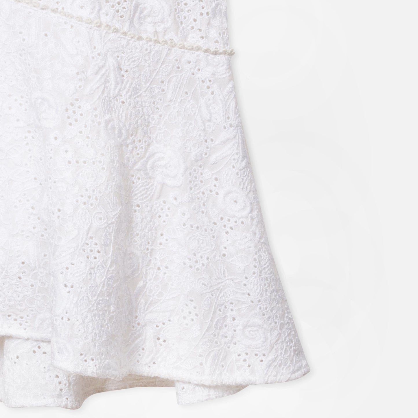 - Embroidered Anglaise Dress - Off White