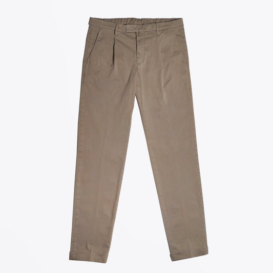 - Washed-Effect Elasticated Chinos - Olive