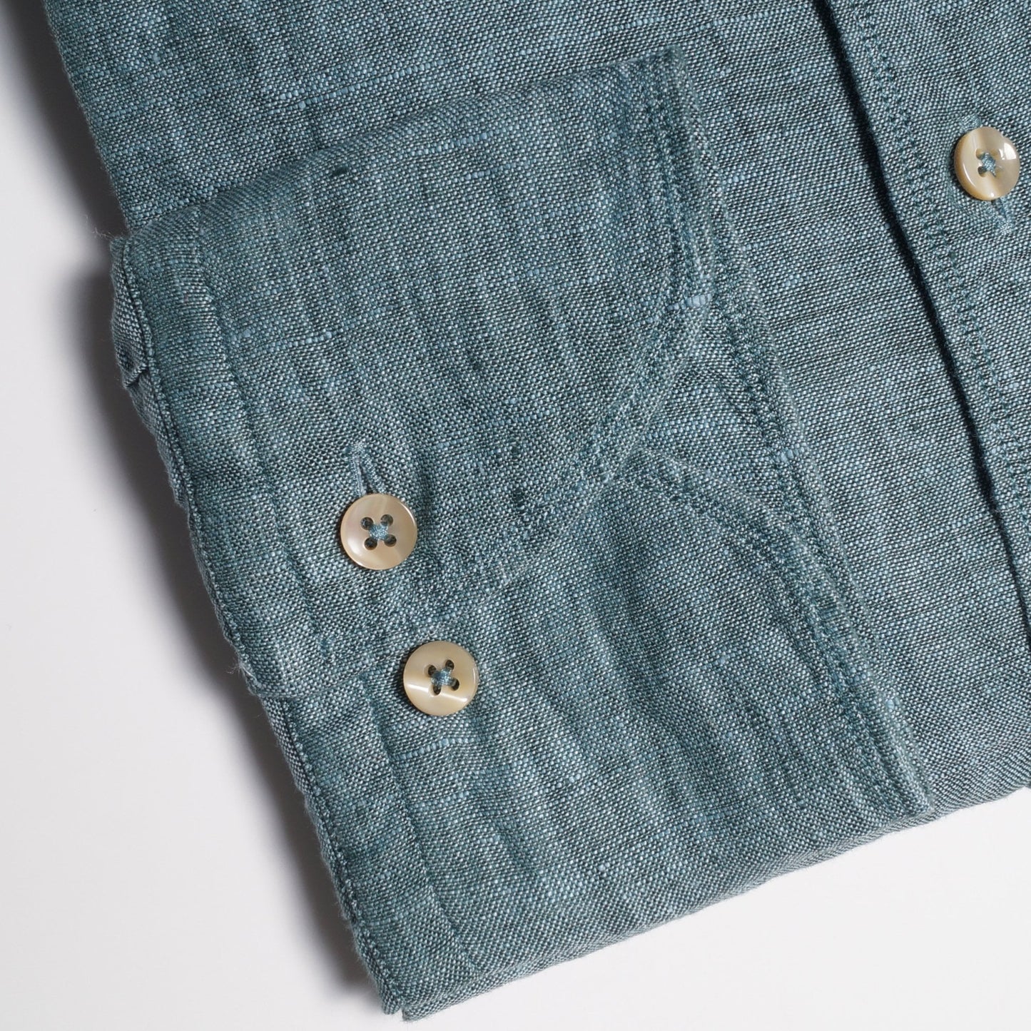 Linen Two-Tone Shirt - Green