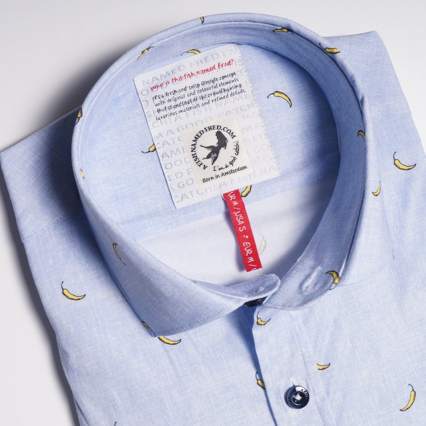 - Yellow Peppers Print Shirt - Blue