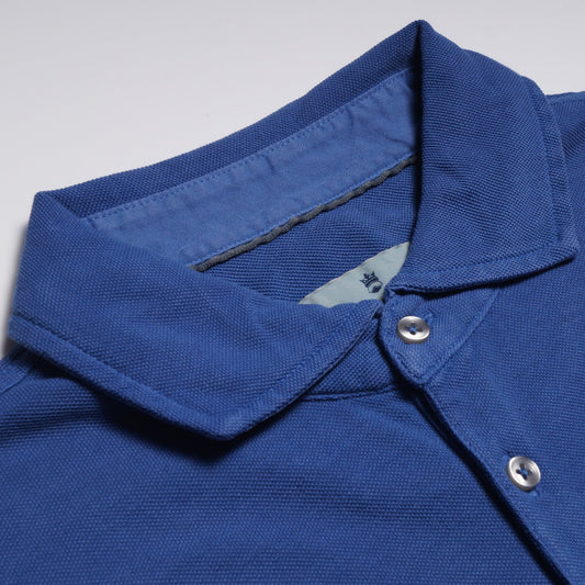 - Washed Pique Polo Shirt - Dark Blue