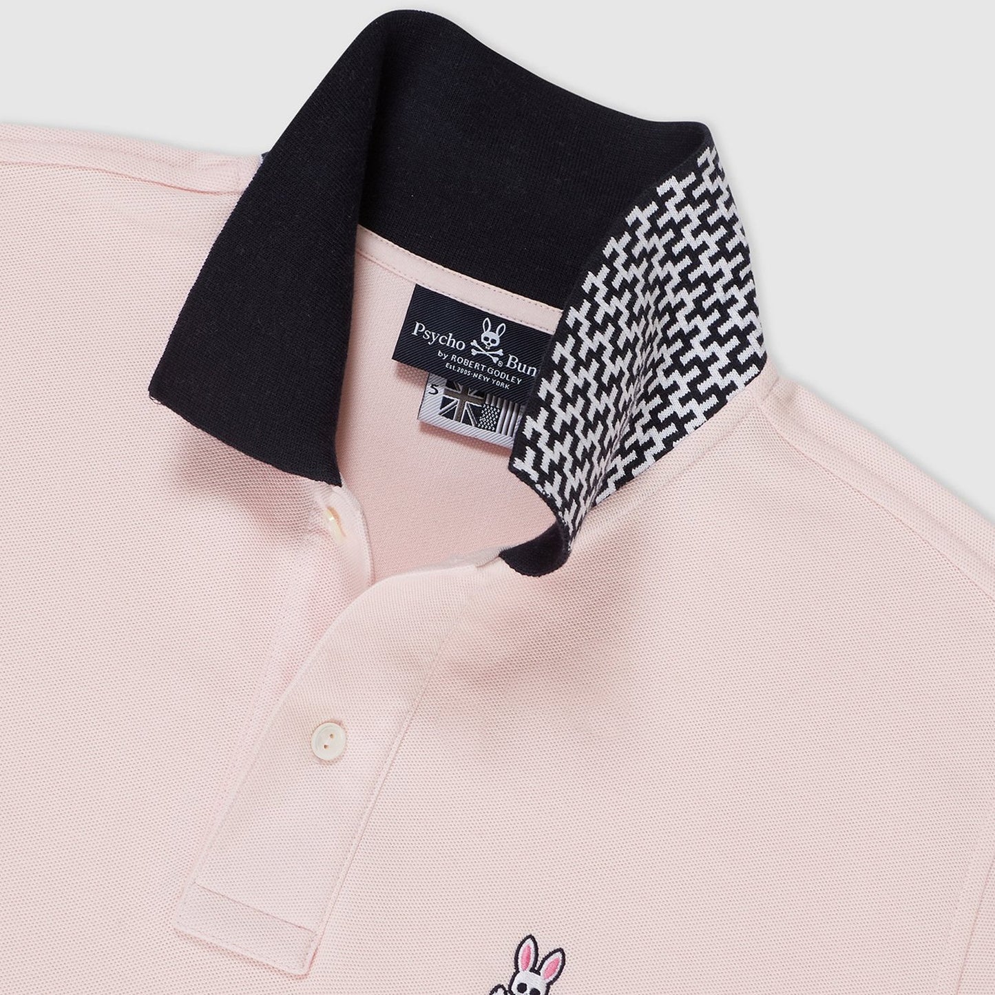 - Contrast Collar Polo Shirt - Pink