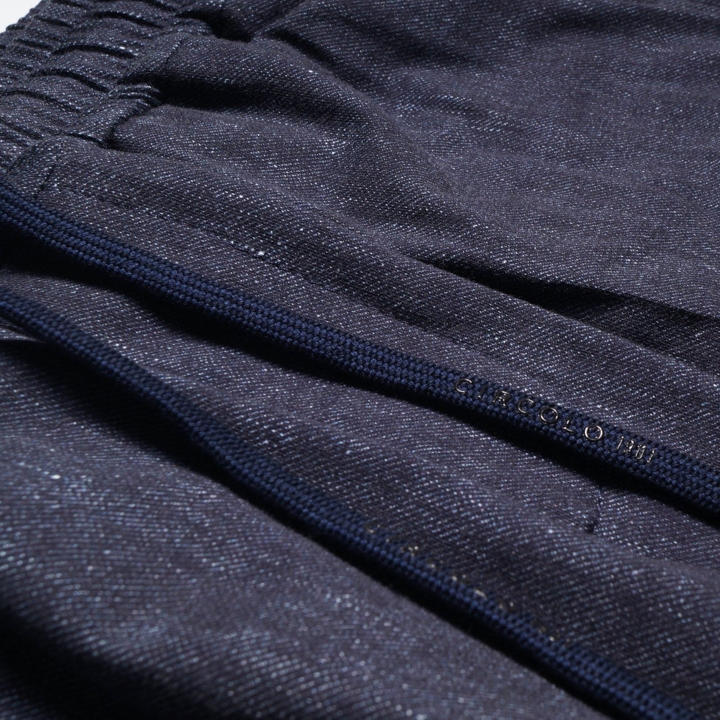 - Stretch Drawstring Trousers - Navy Blue