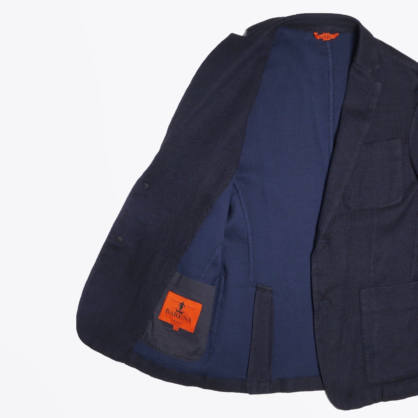 - Textured Stripe Blazer - Navy